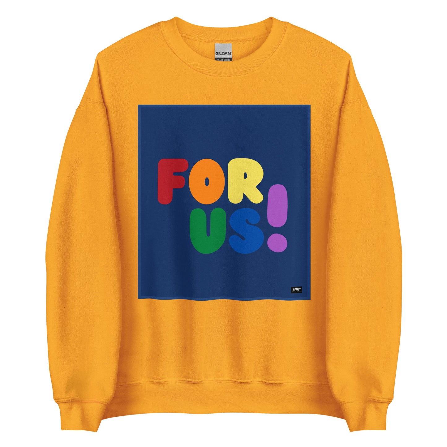 The Rainbow For Us Unisex Crew Neck Sweatshirt in Gold/Yellow - The APWT Gift Shop