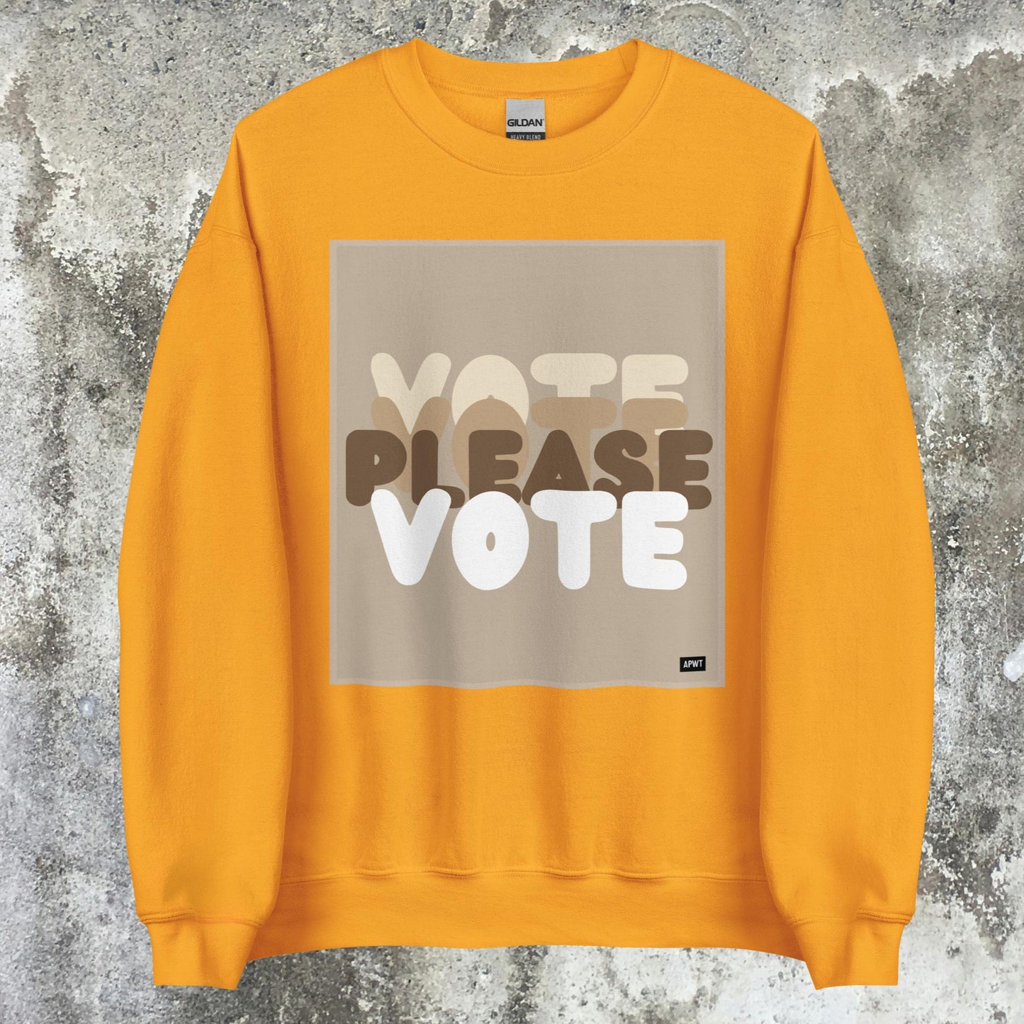 Please Vote in Brown Unisex Crew Neck Sweatshirt - Available in Assorted Colors