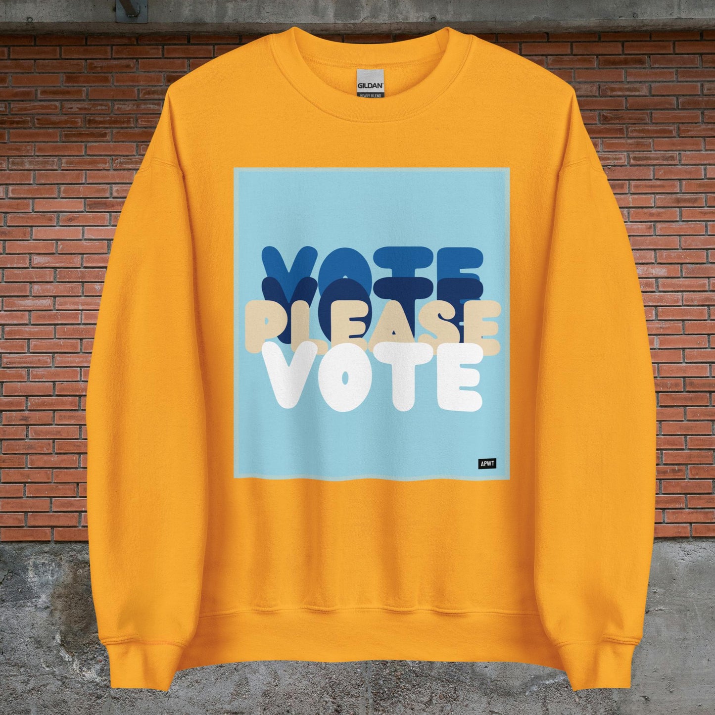 Please Vote in Blue Unisex Crew Neck Sweatshirt - Available in Assorted Colors
