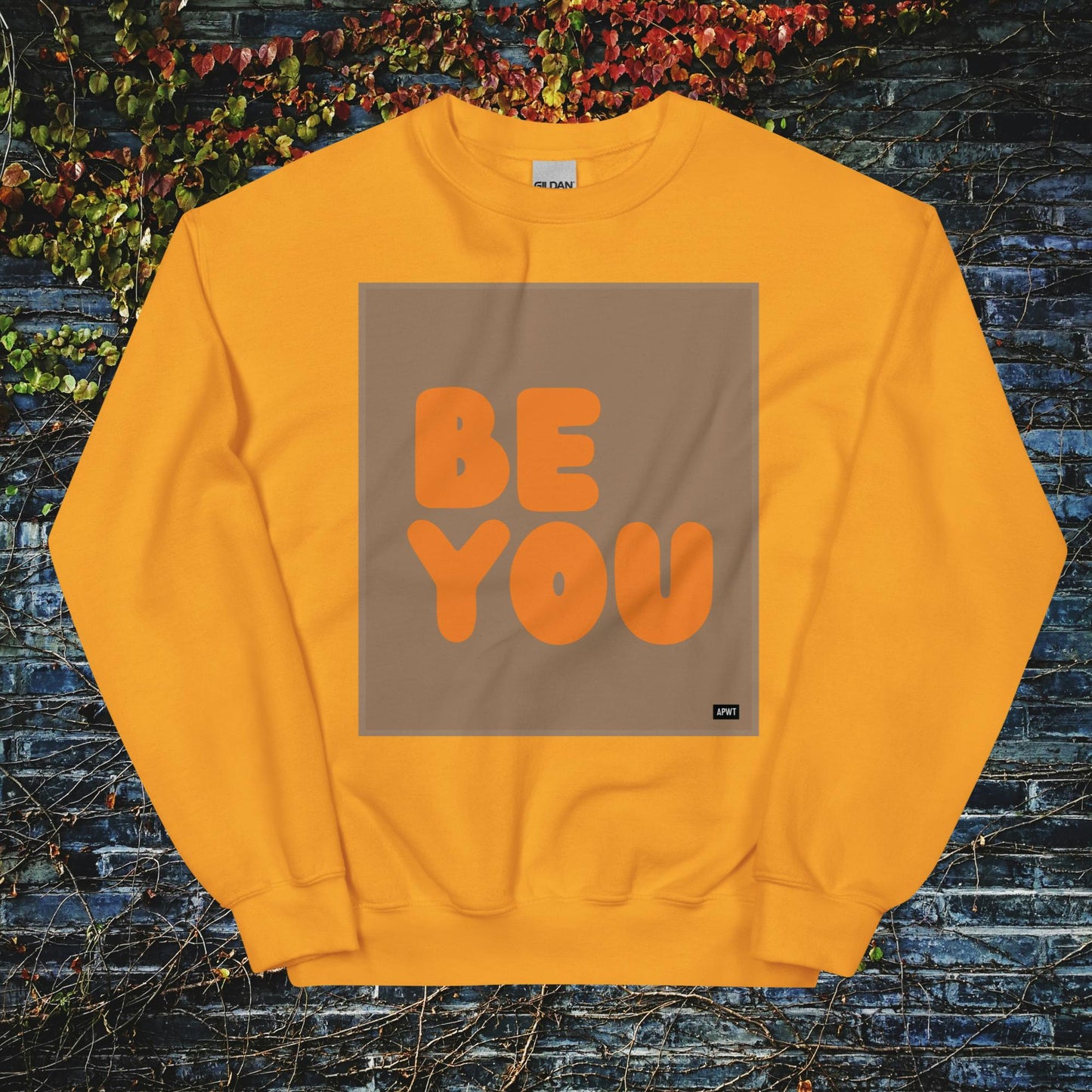 Be You in Brown and Orange Unisex Crew Neck Sweatshirt - Available in Assorted Colors