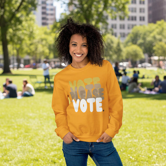 Please Vote in Sunny Yellow Unisex Crew Neck Sweatshirt - The APWT Gift Shop