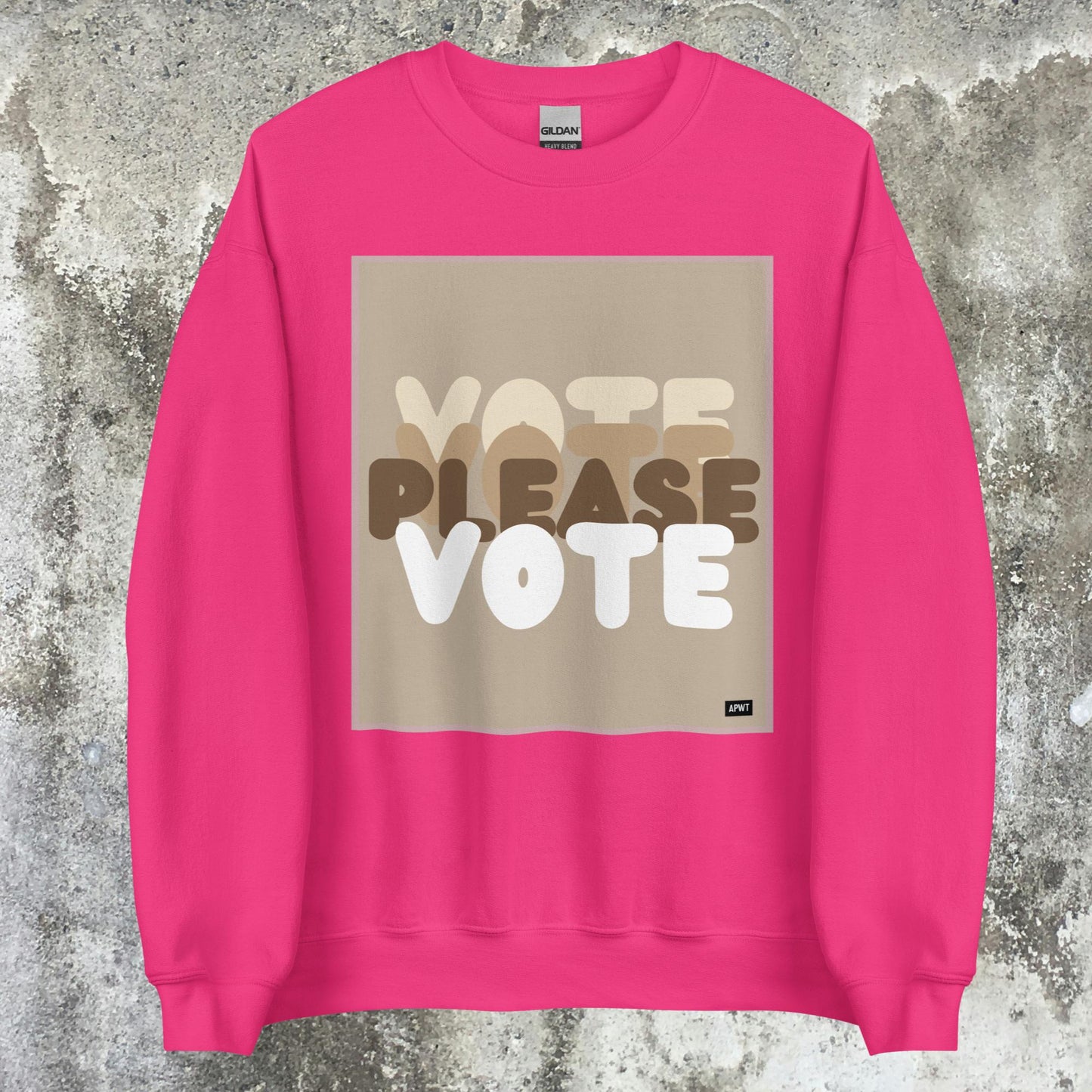 Please Vote in Brown Unisex Crew Neck Sweatshirt - Available in Assorted Colors