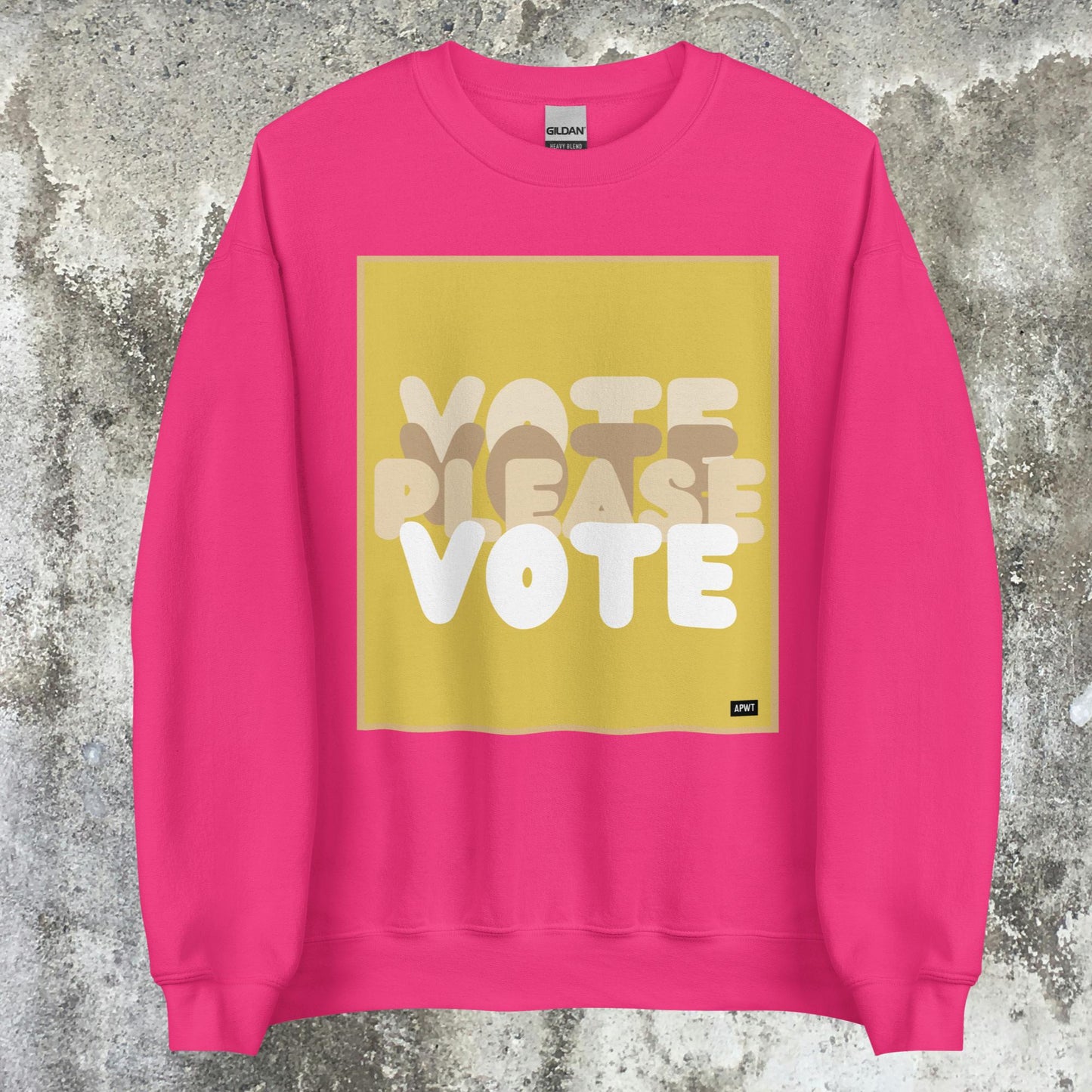 Please Vote in Yellow Unisex Crew Neck Sweatshirt - Available in Assorted Colors