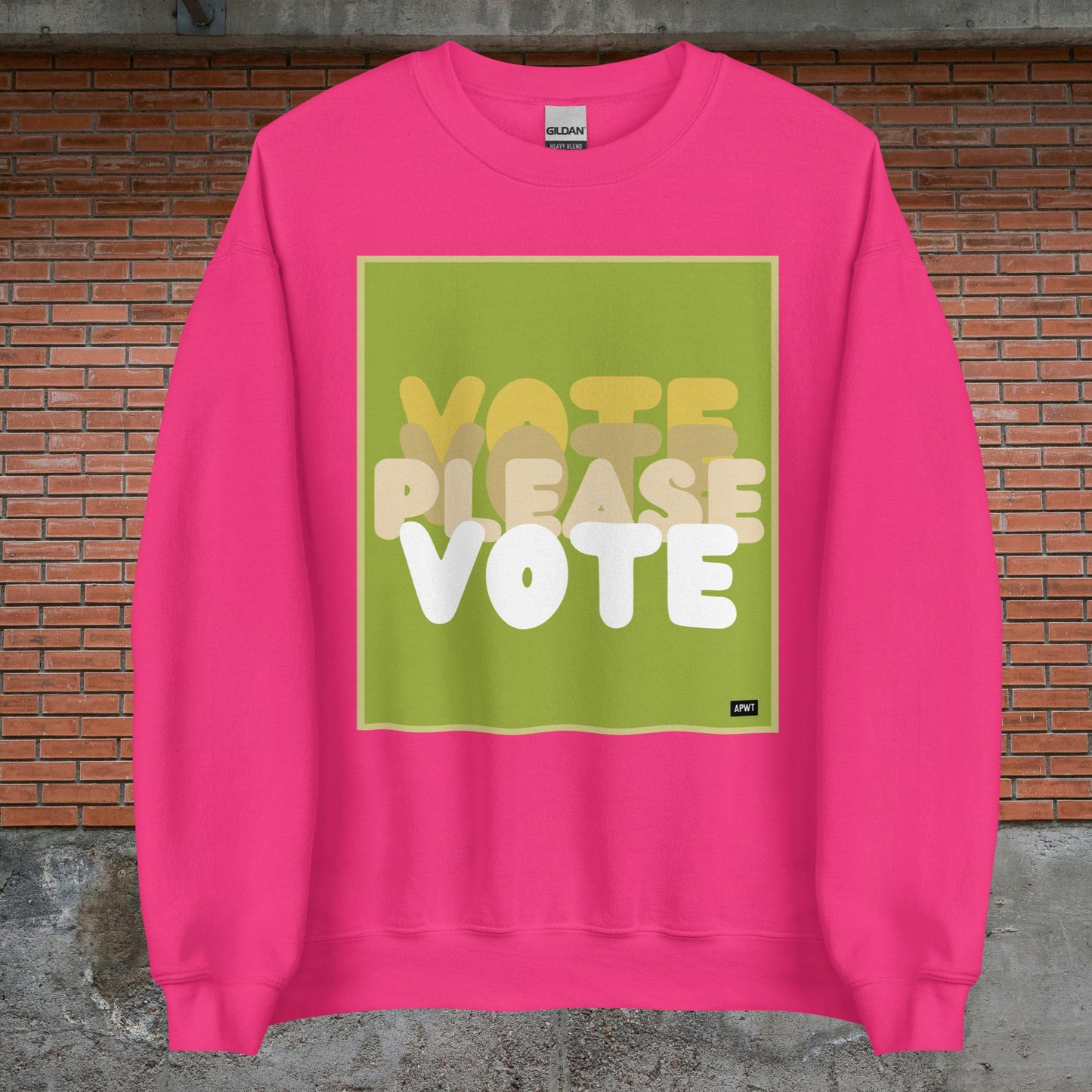 Please Vote in Green Unisex Crew Neck Sweatshirt - Available Assorted Colors