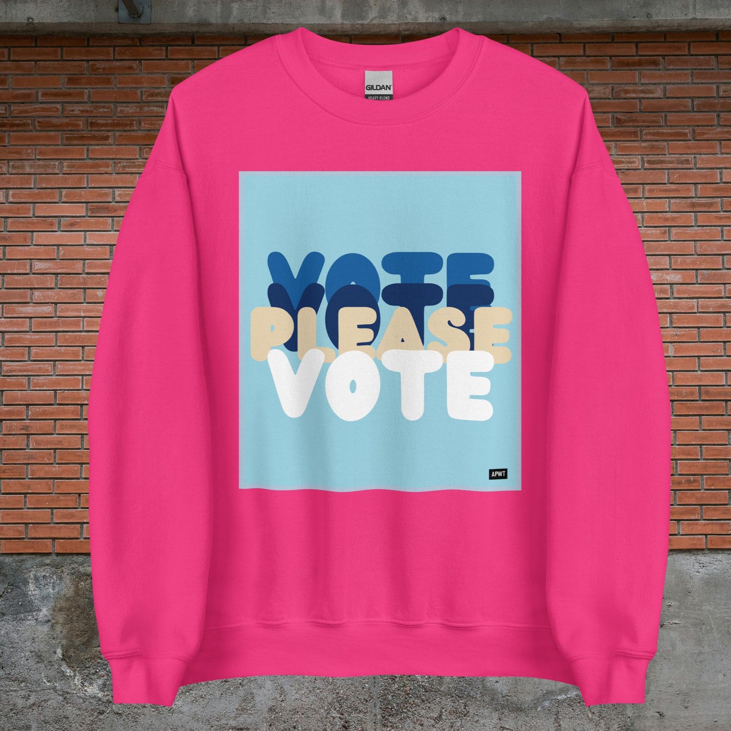 Please Vote in Blue Unisex Crew Neck Sweatshirt - Available in Assorted Colors