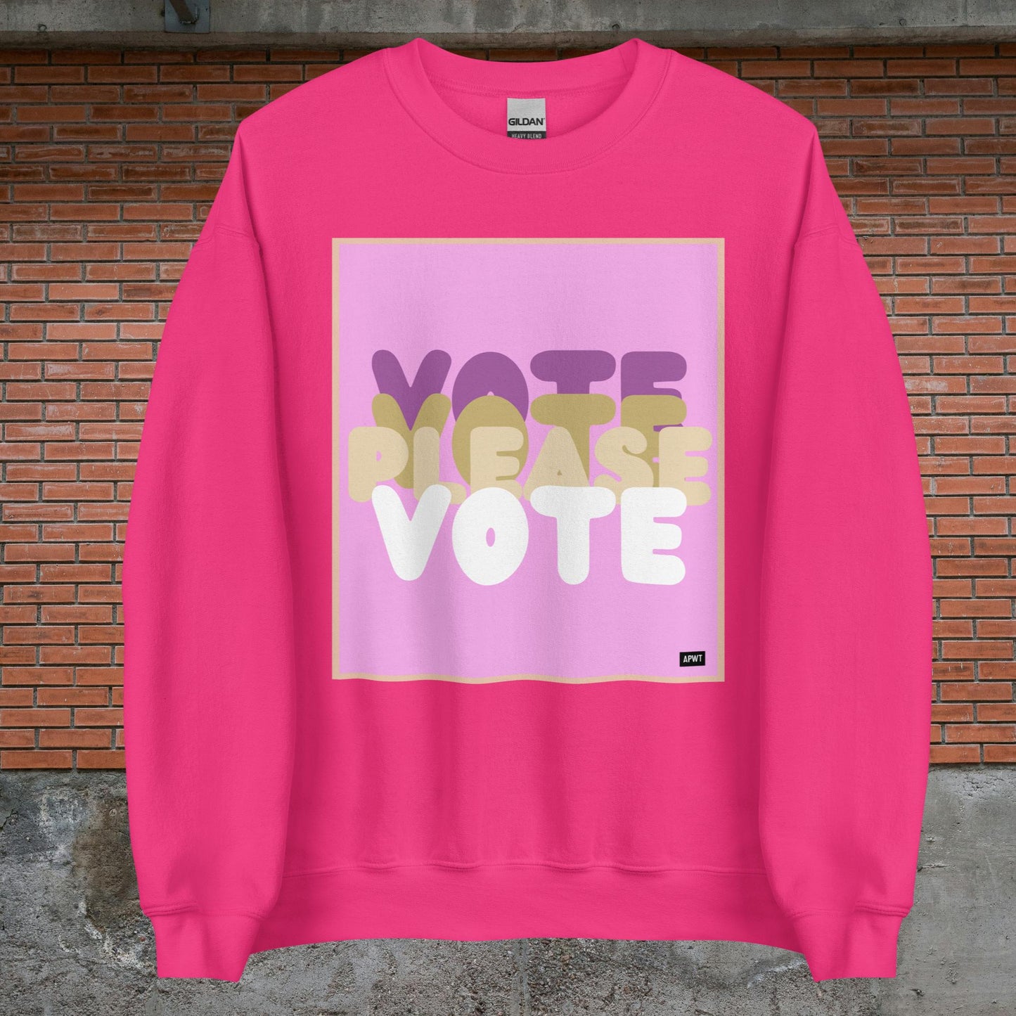 Please Vote in Pink Unisex Crew Neck Sweatshirt - Available in Assorted Colors