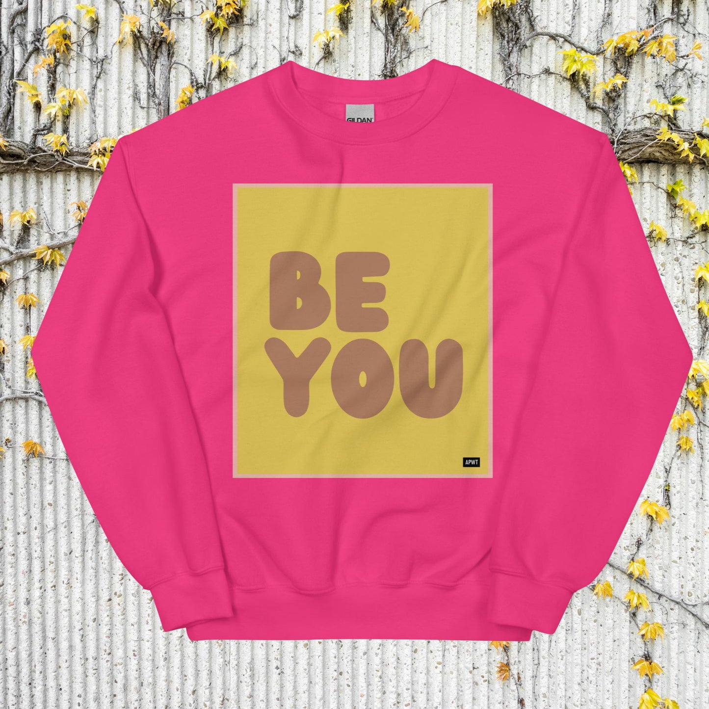 Be You in Yellow and Brown Unisex Crew Neck Sweatshirt - Available in Assorted Colors