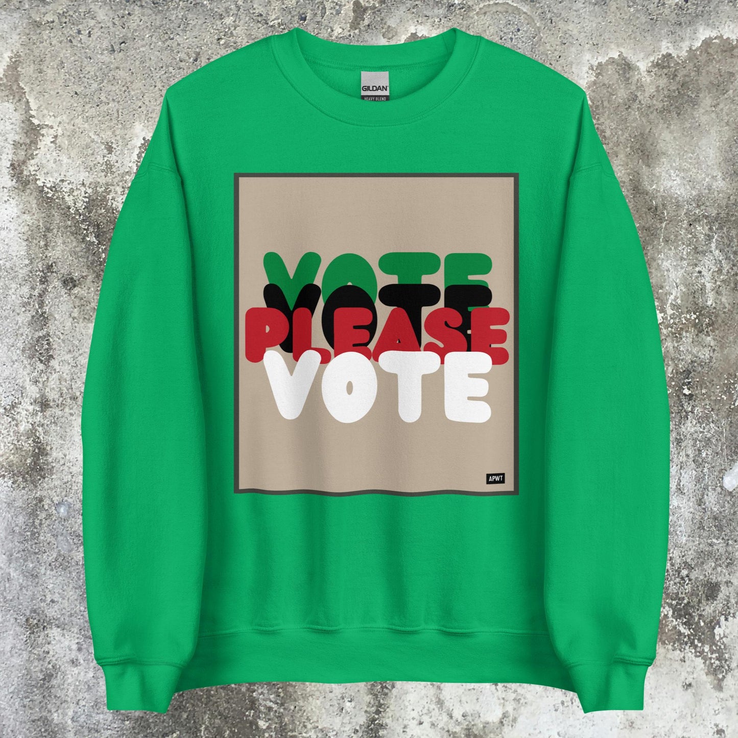 Please Vote in Black Unisex Crew Neck Sweatshirt - Available in Assorted Colors