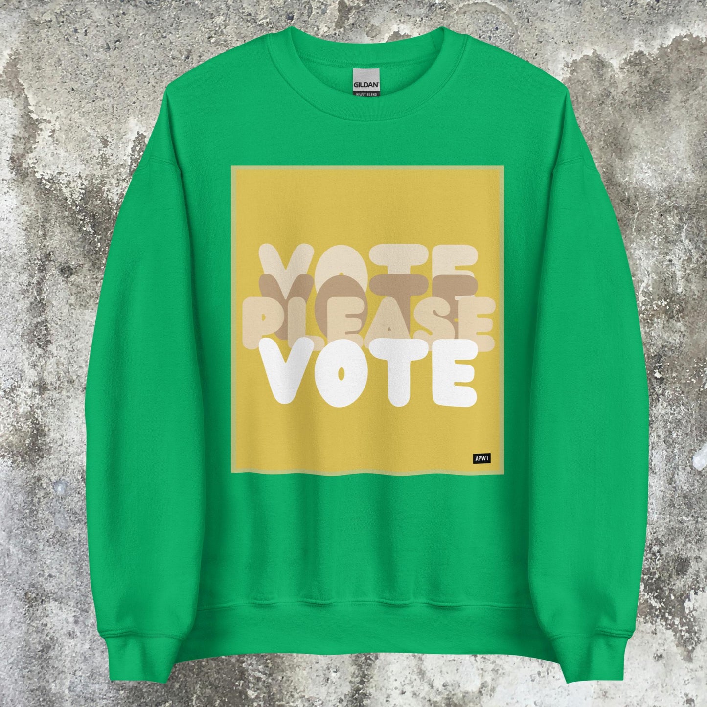 Please Vote in Yellow Unisex Crew Neck Sweatshirt - Available in Assorted Colors