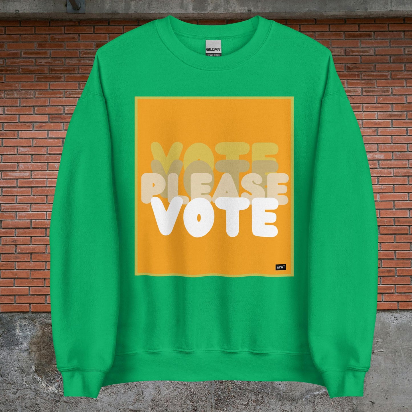 Please Vote in Orange Unisex Crew Neck Sweatshirt - Available in Assorted Colors