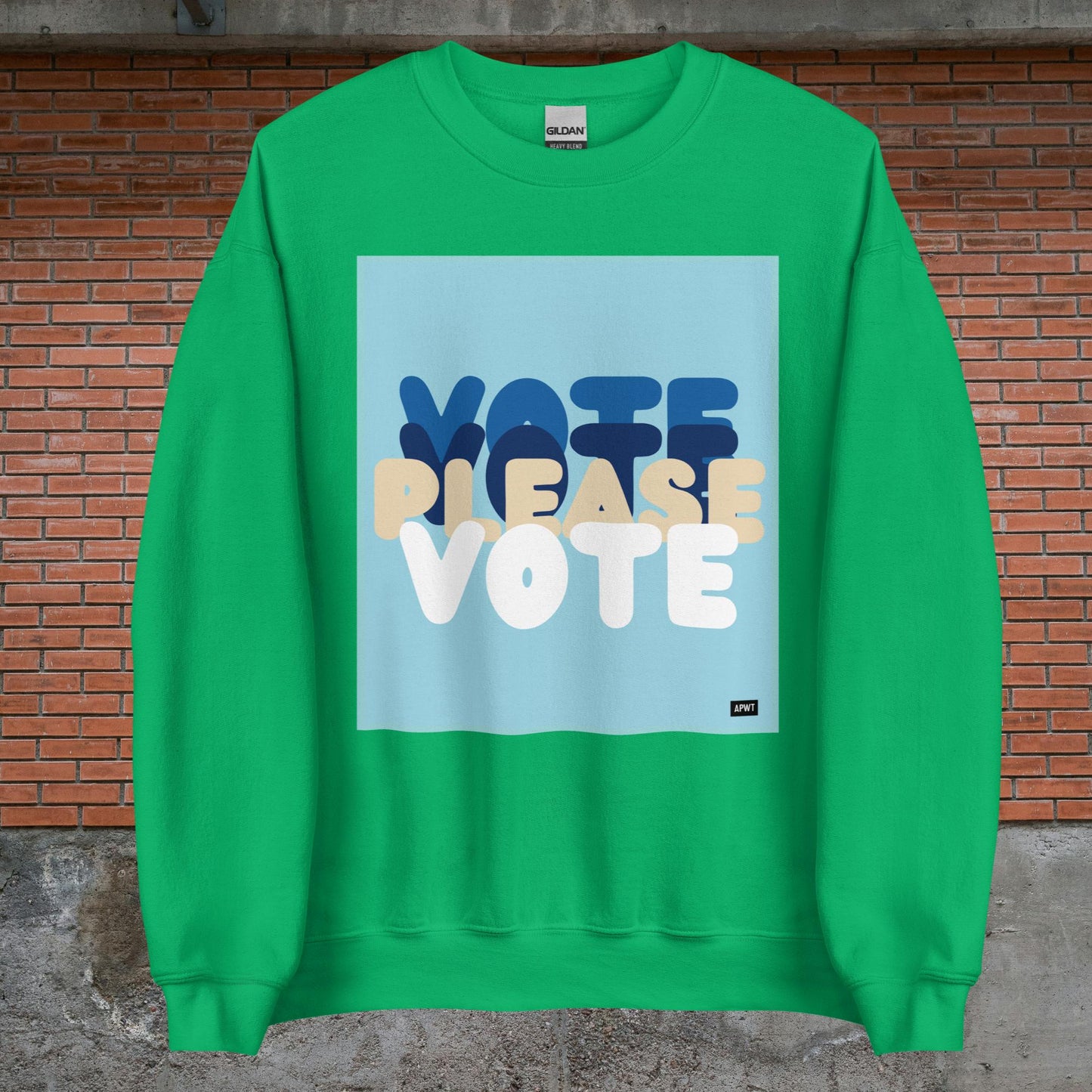 Please Vote in Blue Unisex Crew Neck Sweatshirt - Available in Assorted Colors
