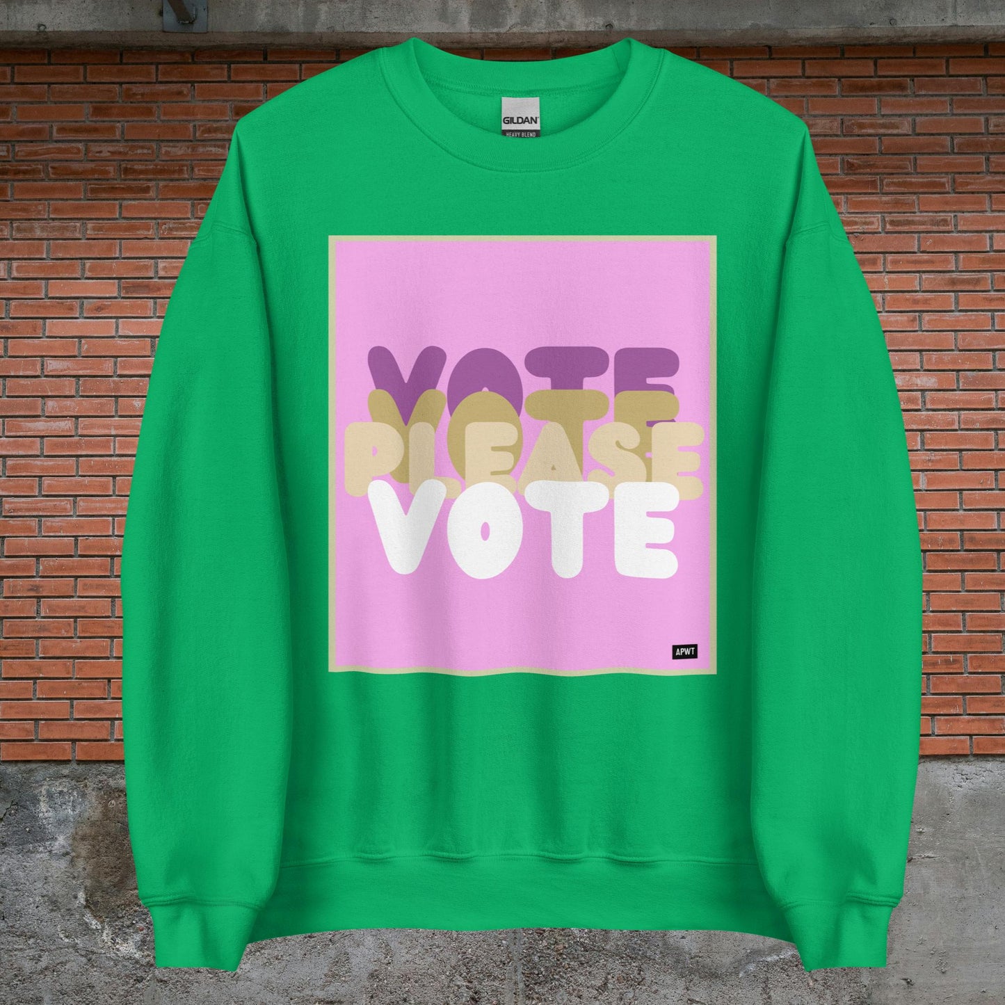 Please Vote in Pink Unisex Crew Neck Sweatshirt - Available in Assorted Colors