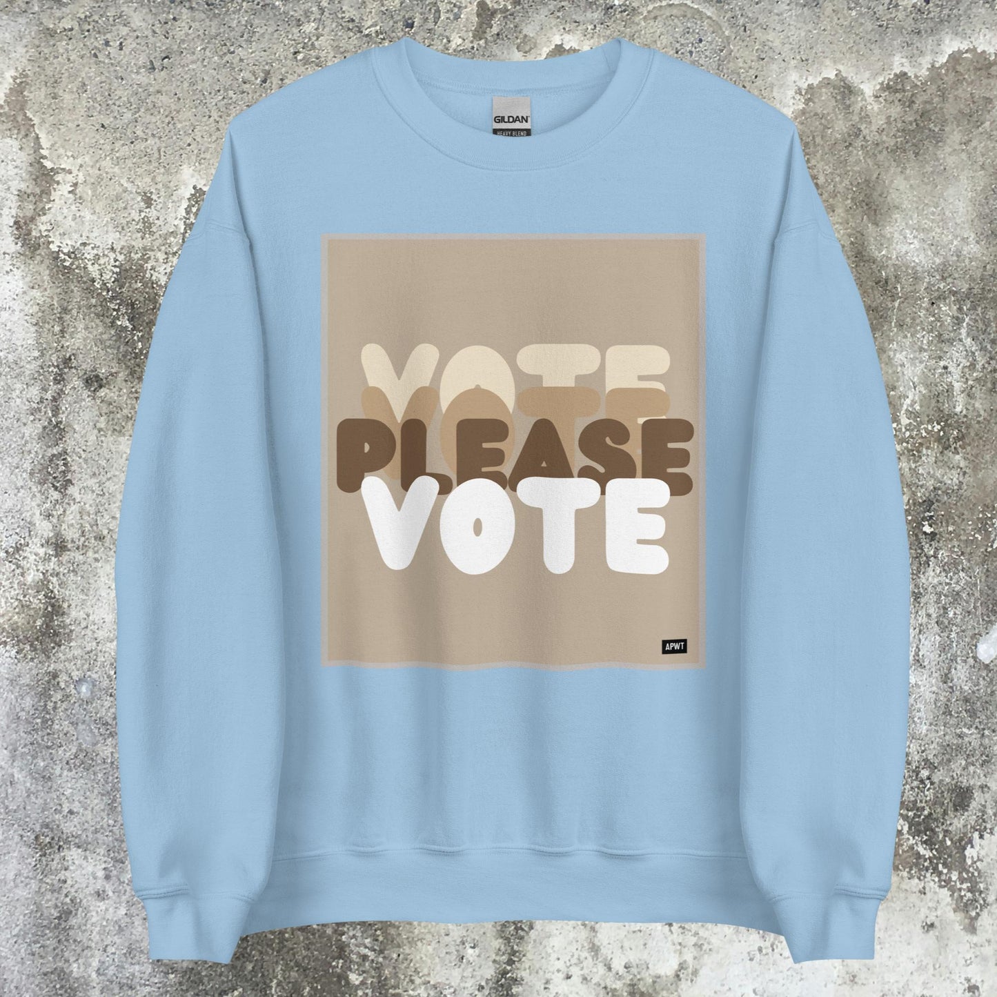 Please Vote in Brown Unisex Crew Neck Sweatshirt - Available in Assorted Colors