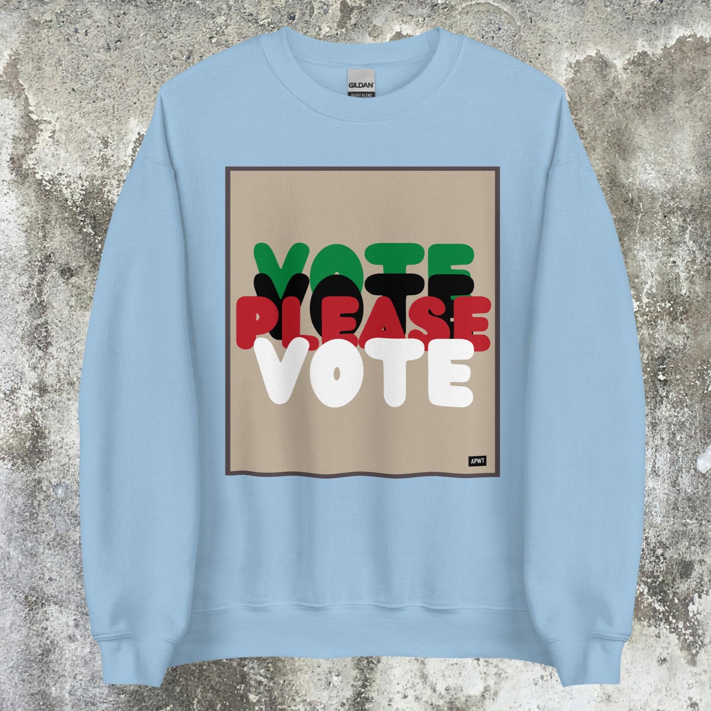 Please Vote in Black Unisex Crew Neck Sweatshirt - Available in Assorted Colors