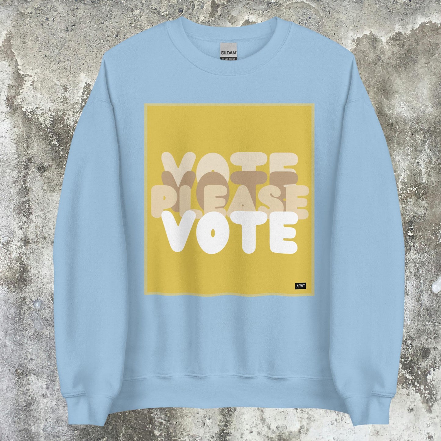 Please Vote in Yellow Unisex Crew Neck Sweatshirt - Available in Assorted Colors