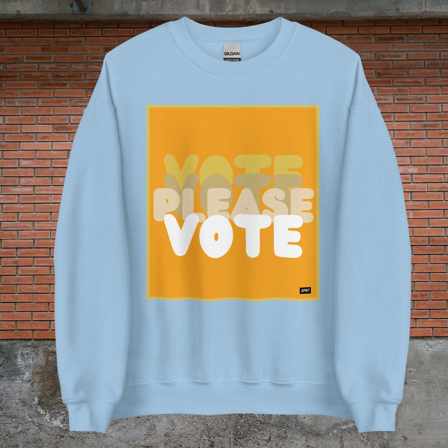 Please Vote in Orange Unisex Crew Neck Sweatshirt - Available in Assorted Colors
