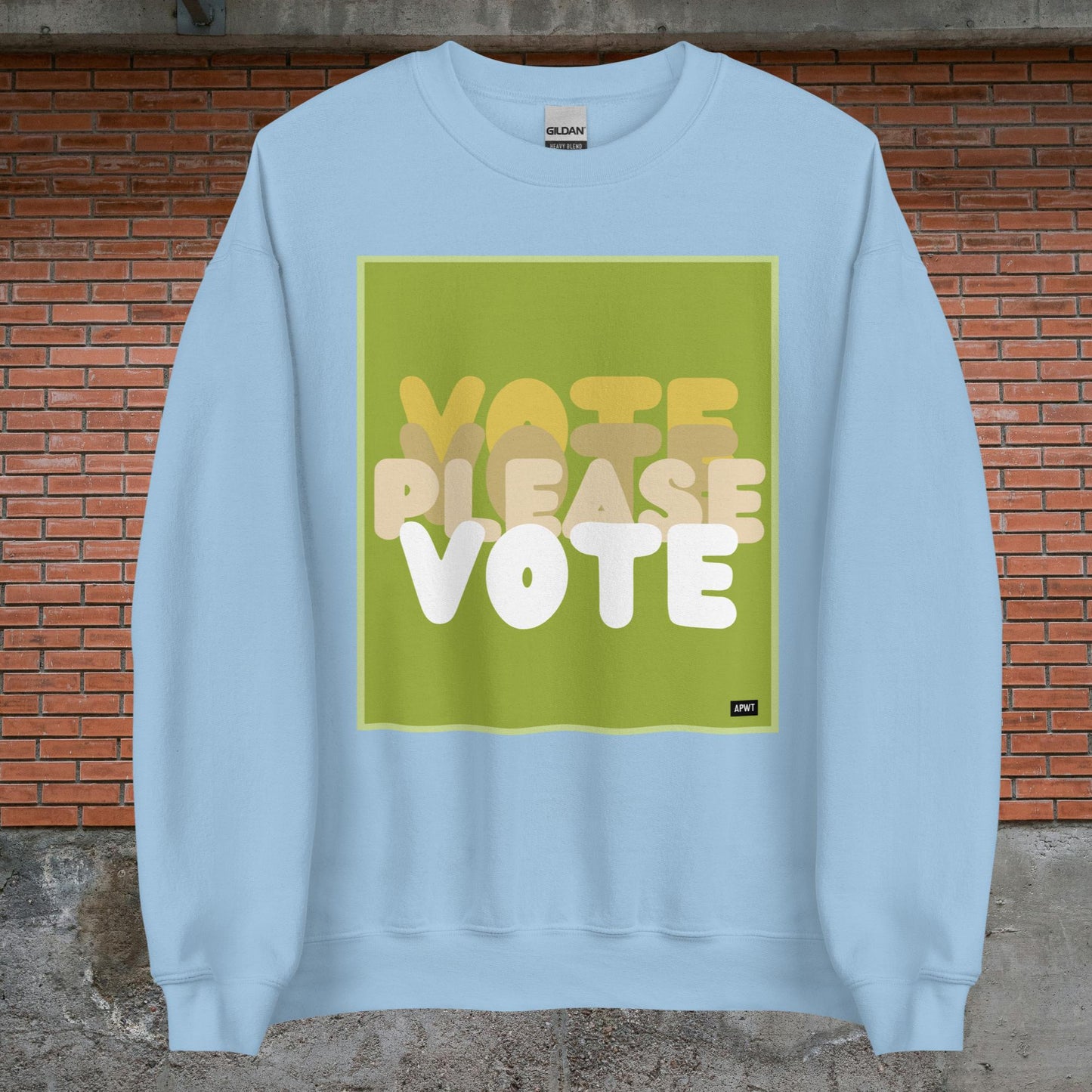 Please Vote in Green Unisex Crew Neck Sweatshirt - Available Assorted Colors
