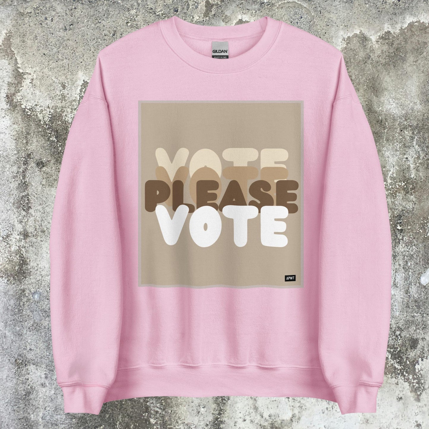 Please Vote in Brown Unisex Crew Neck Sweatshirt - Available in Assorted Colors