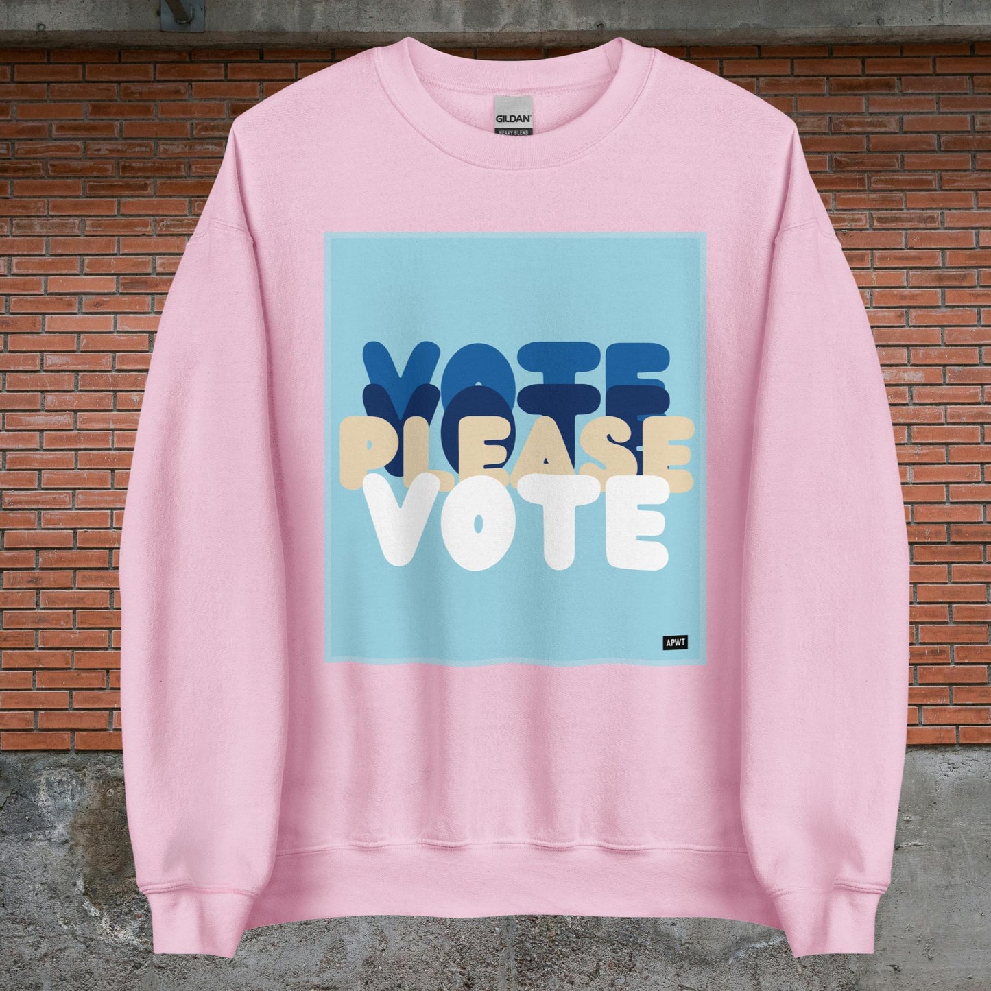 Please Vote in Blue Unisex Crew Neck Sweatshirt - Available in Assorted Colors