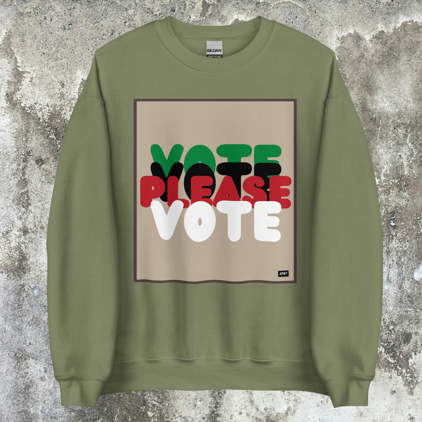 Please Vote in Black Unisex Crew Neck Sweatshirt - Available in Assorted Colors