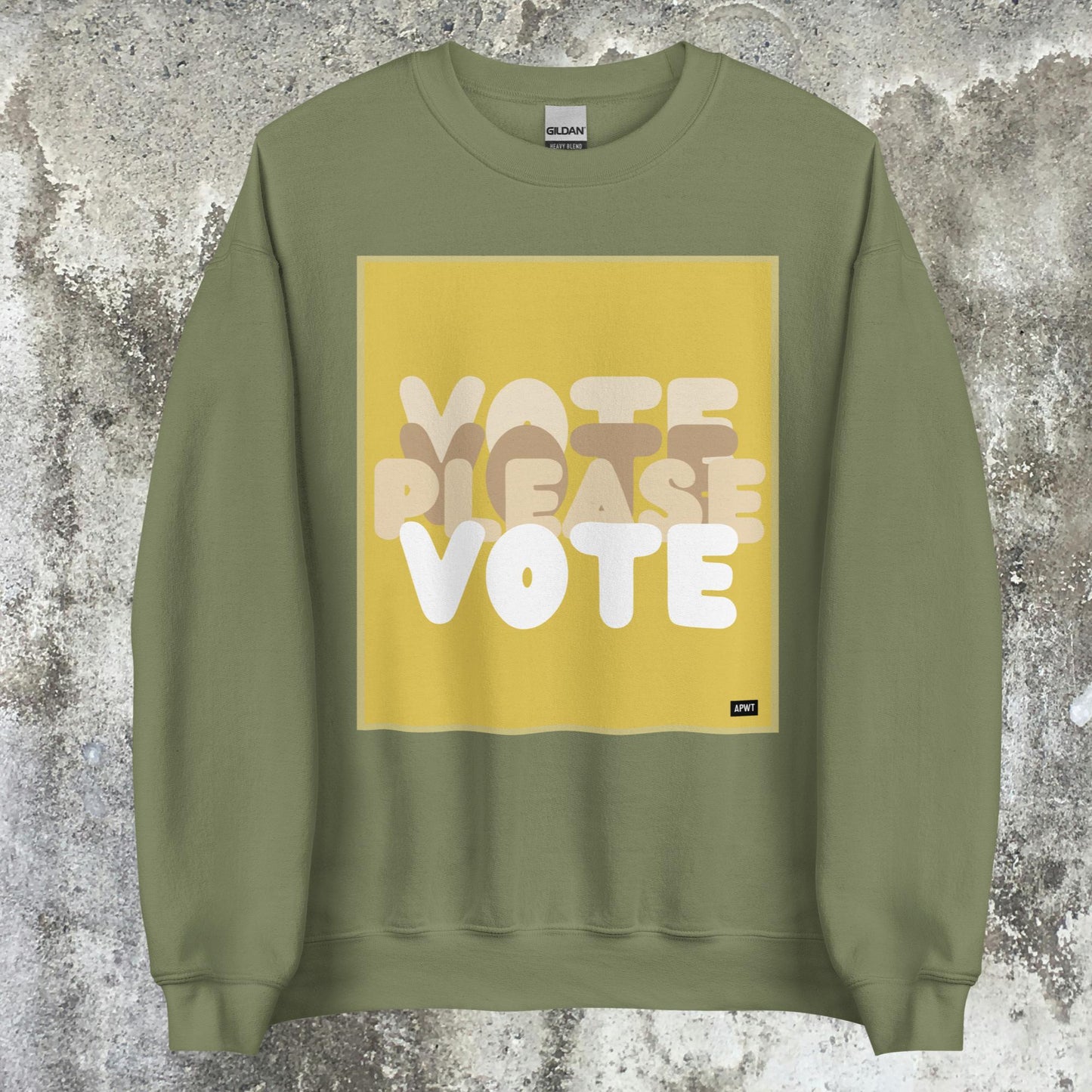 Please Vote in Yellow Unisex Crew Neck Sweatshirt - Available in Assorted Colors