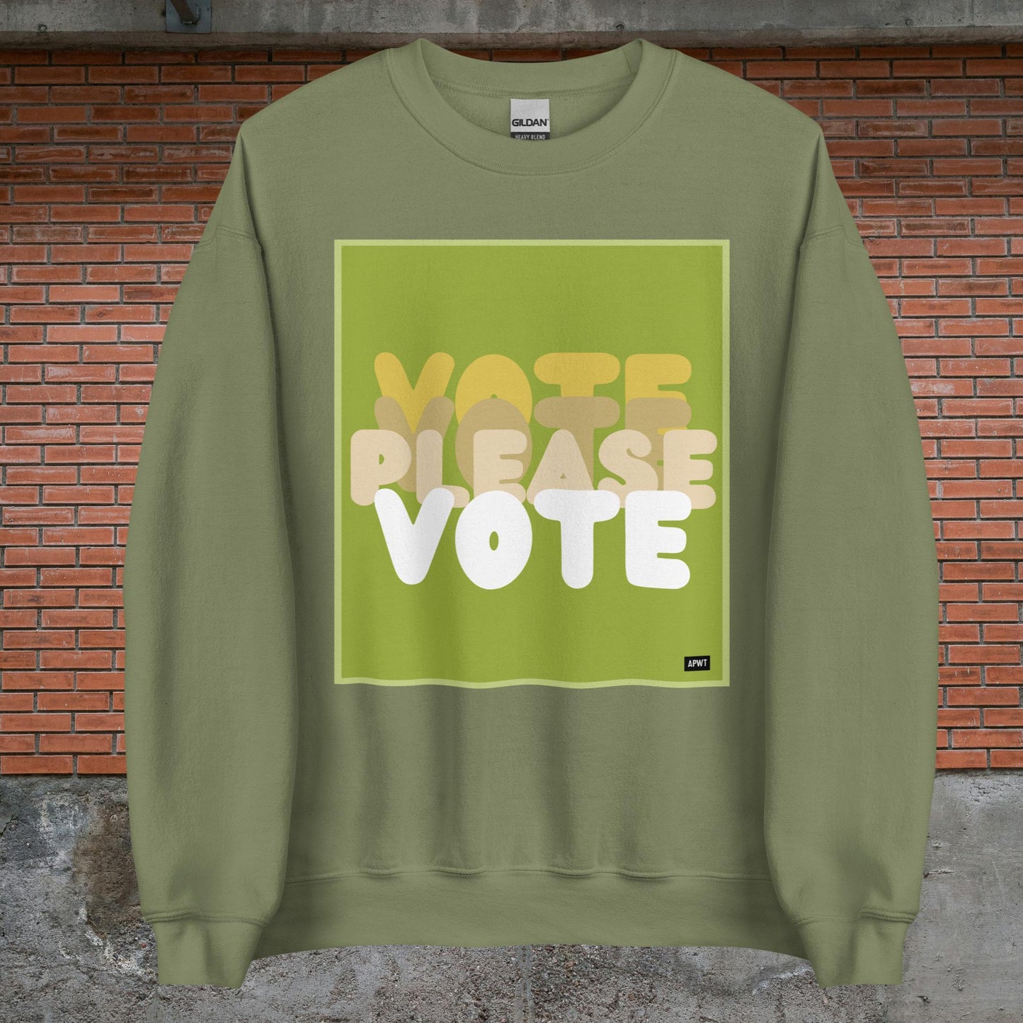 Please Vote in Green Unisex Crew Neck Sweatshirt - Available Assorted Colors