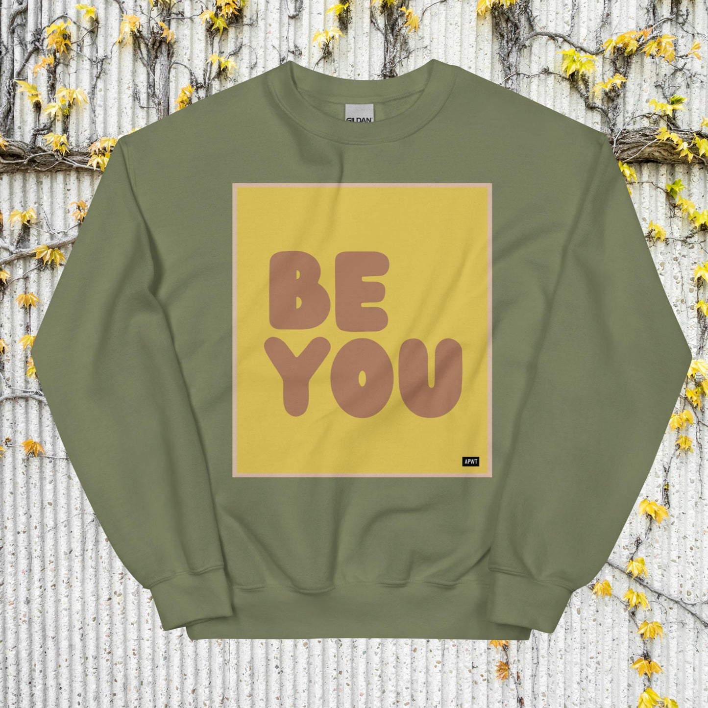 Be You in Yellow and Brown Unisex Crew Neck Sweatshirt - Available in Assorted Colors