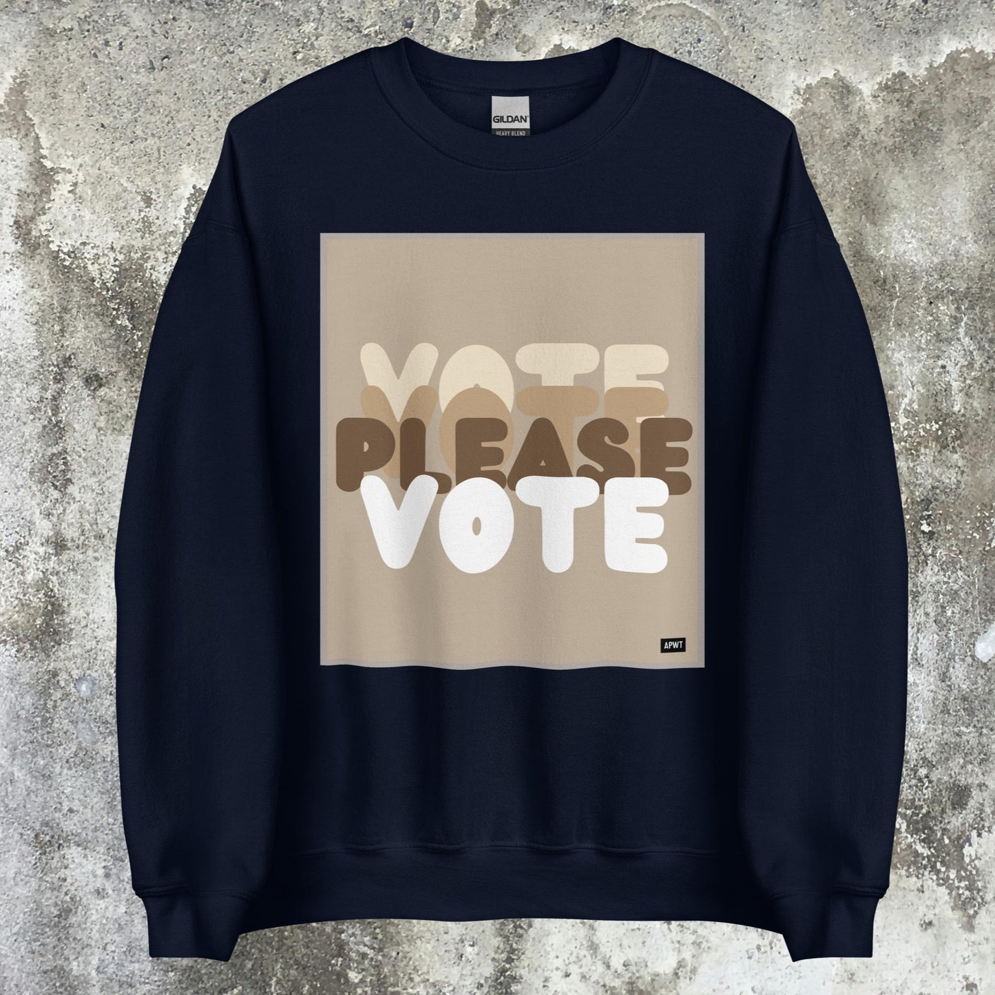 Please Vote in Brown Unisex Crew Neck Sweatshirt - Available in Assorted Colors