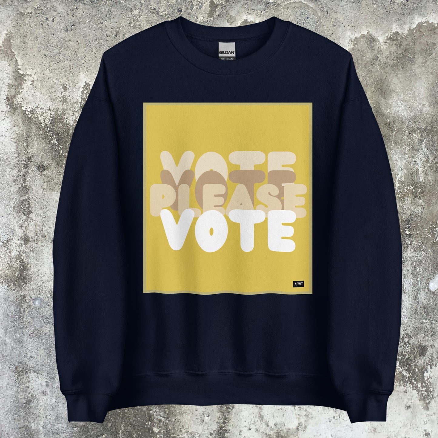 Please Vote in Yellow Unisex Crew Neck Sweatshirt - Available in Assorted Colors