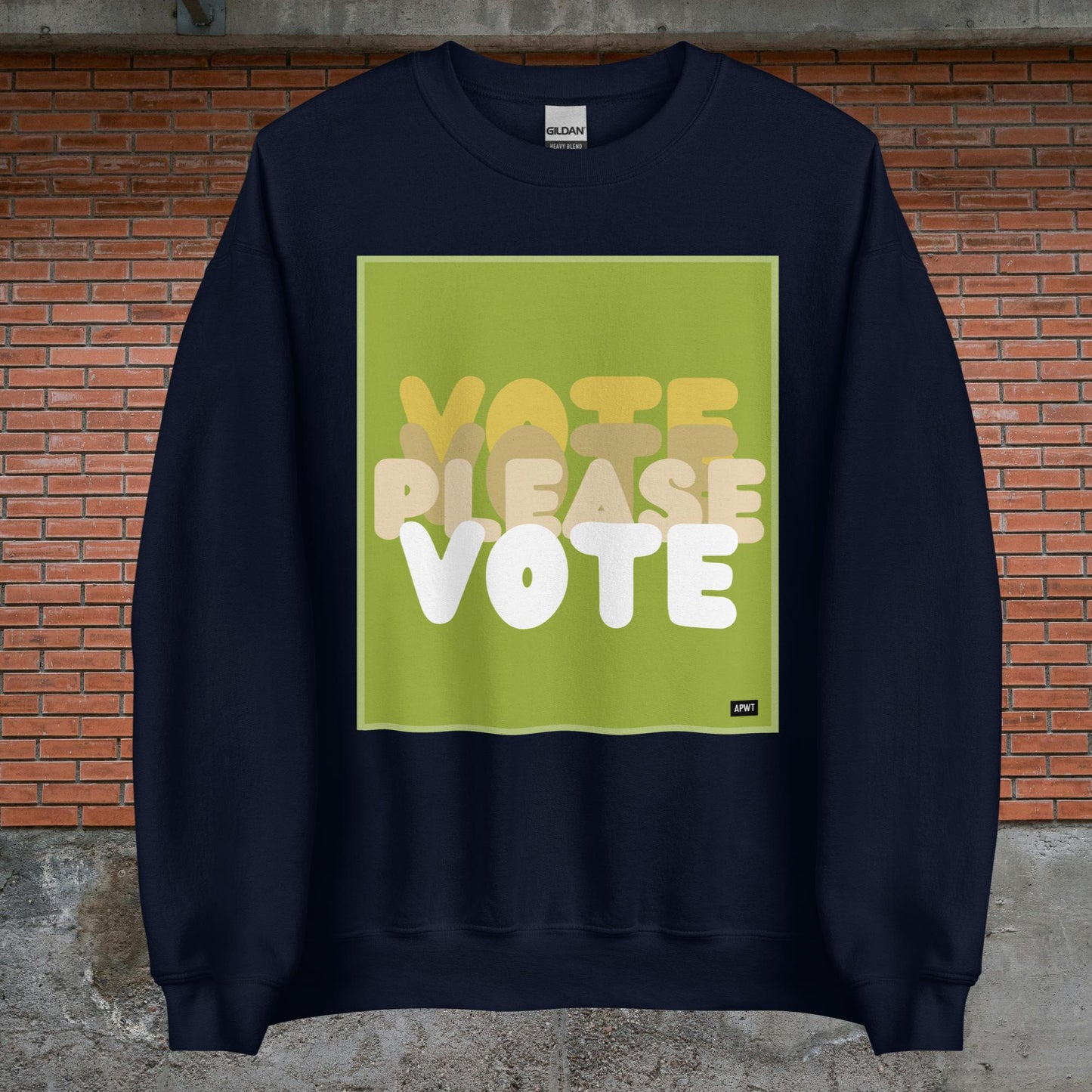 Please Vote in Green Unisex Crew Neck Sweatshirt - Available Assorted Colors