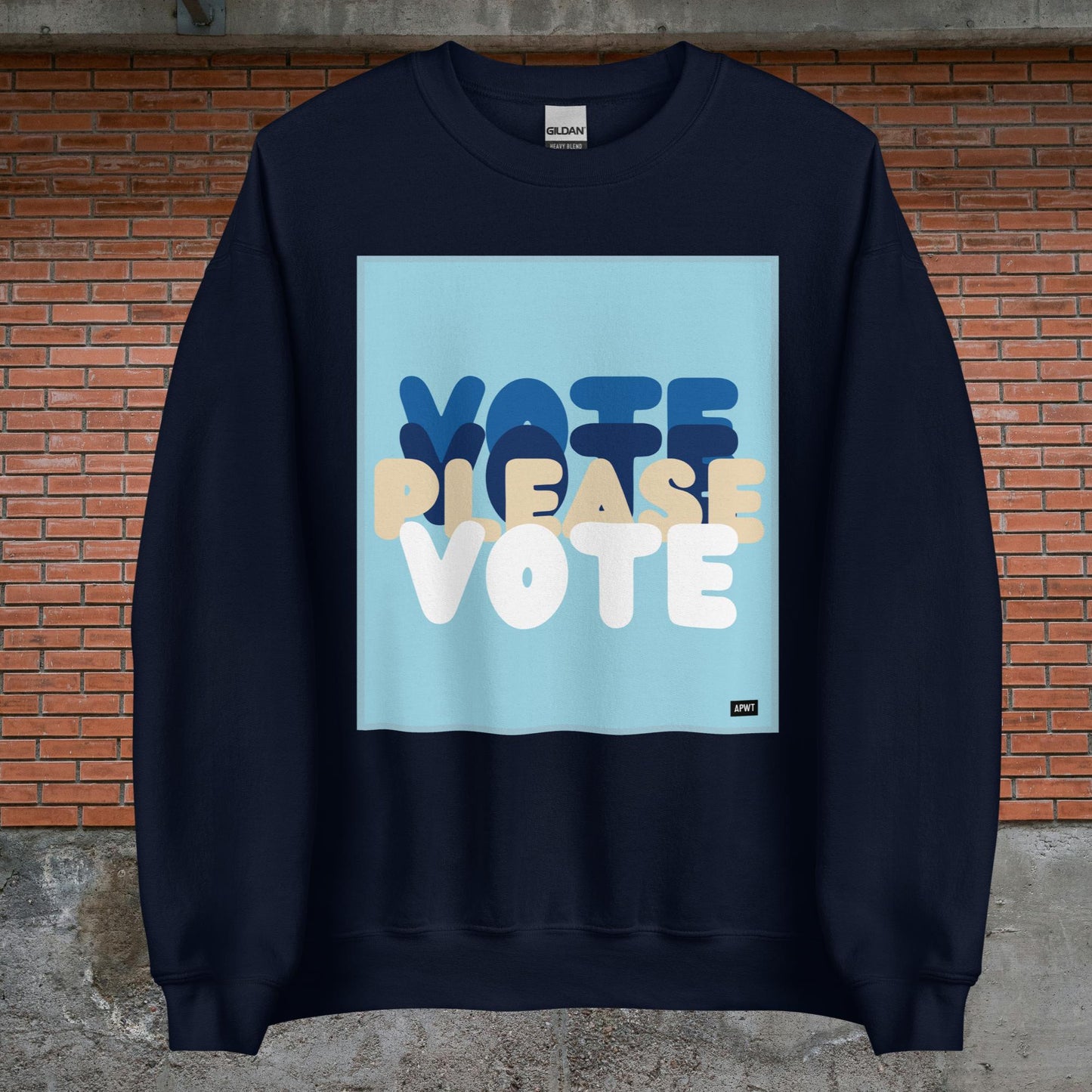 Please Vote in Blue Unisex Crew Neck Sweatshirt - Available in Assorted Colors