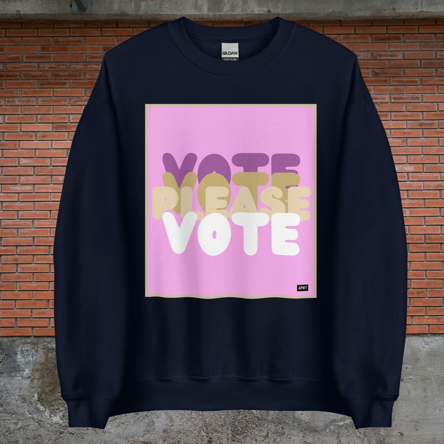 Please Vote in Pink Unisex Crew Neck Sweatshirt - Available in Assorted Colors