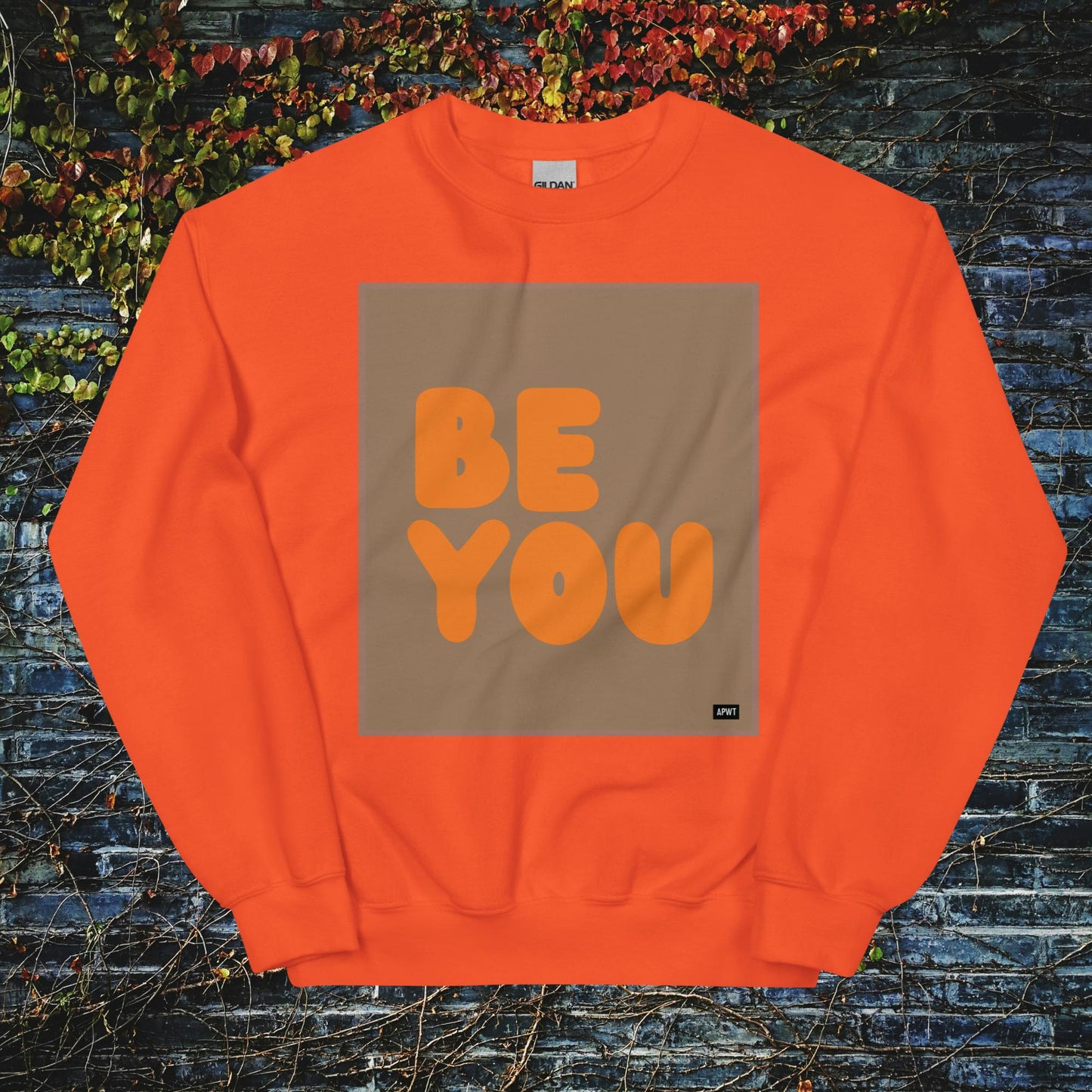 Be You in Brown and Orange Unisex Crew Neck Sweatshirt - Available in Assorted Colors