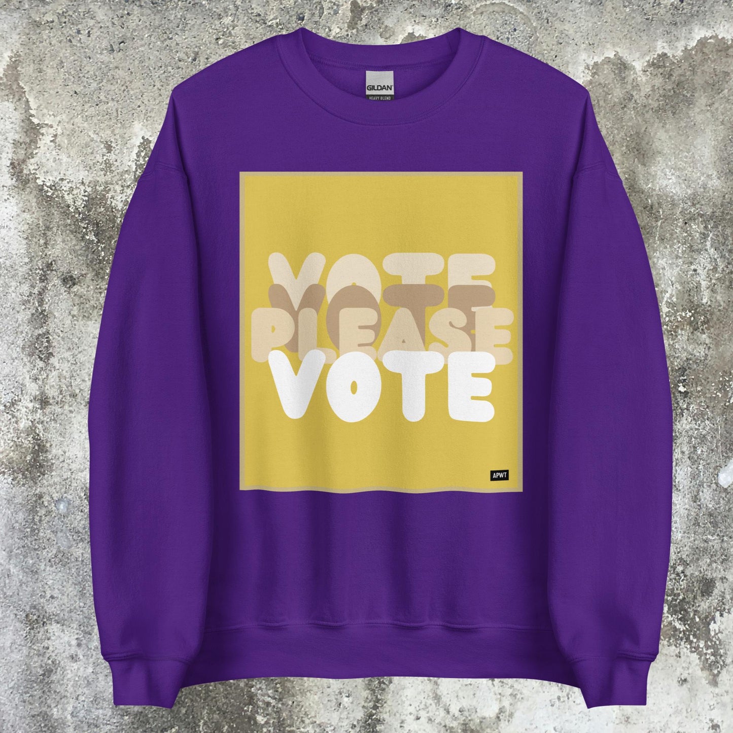 Please Vote in Yellow Unisex Crew Neck Sweatshirt - Available in Assorted Colors