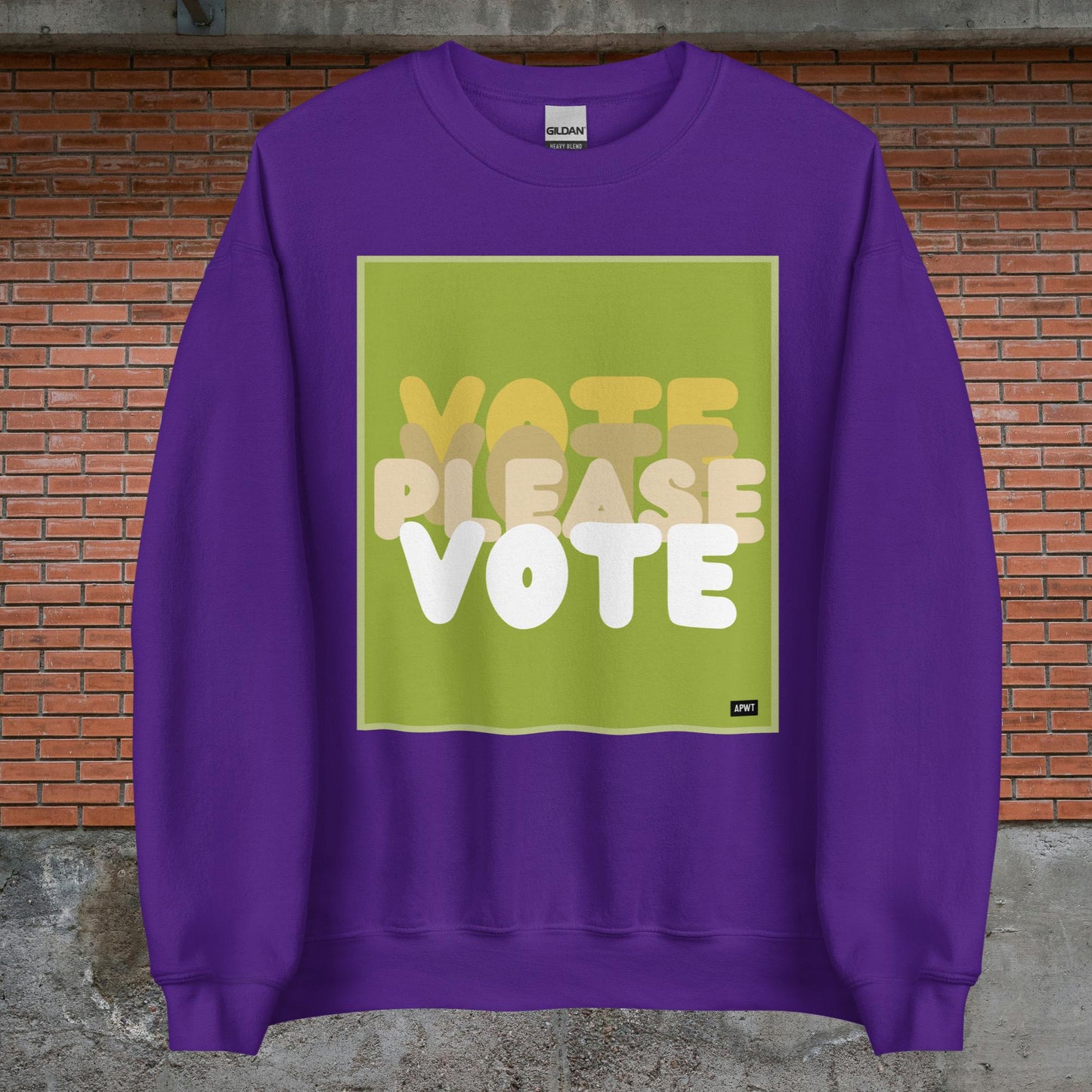 Please Vote in Green Unisex Crew Neck Sweatshirt - Available Assorted Colors