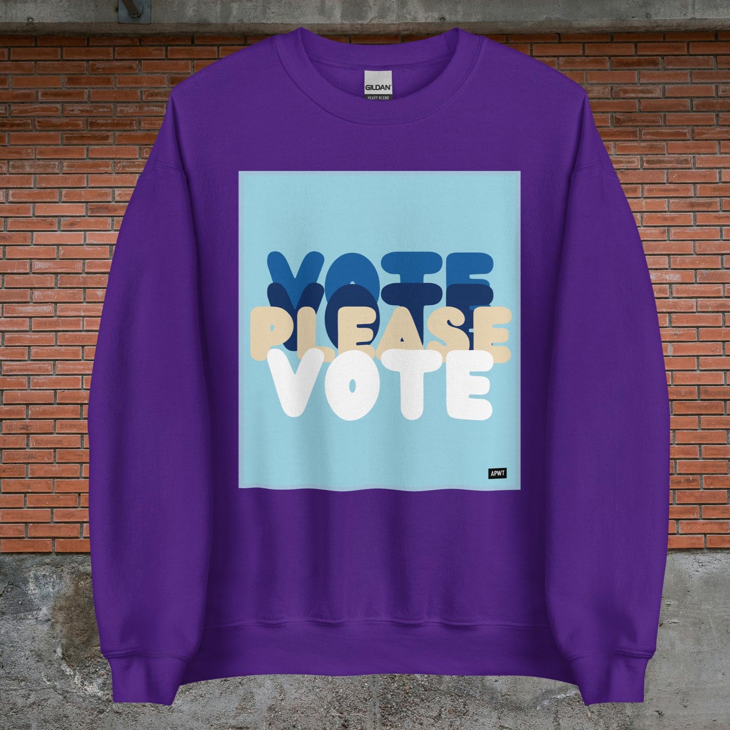 Please Vote in Blue Unisex Crew Neck Sweatshirt - Available in Assorted Colors