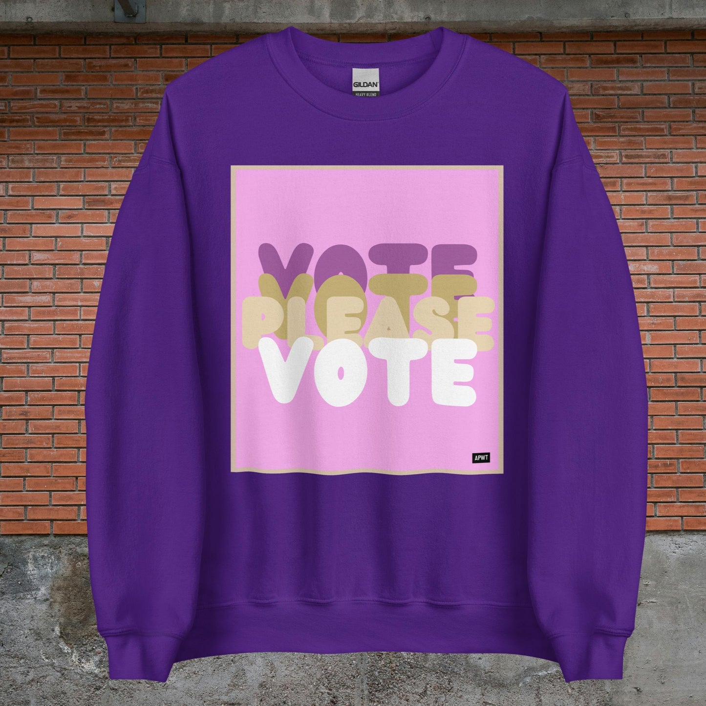 Please Vote in Pink Unisex Crew Neck Sweatshirt - Available in Assorted Colors