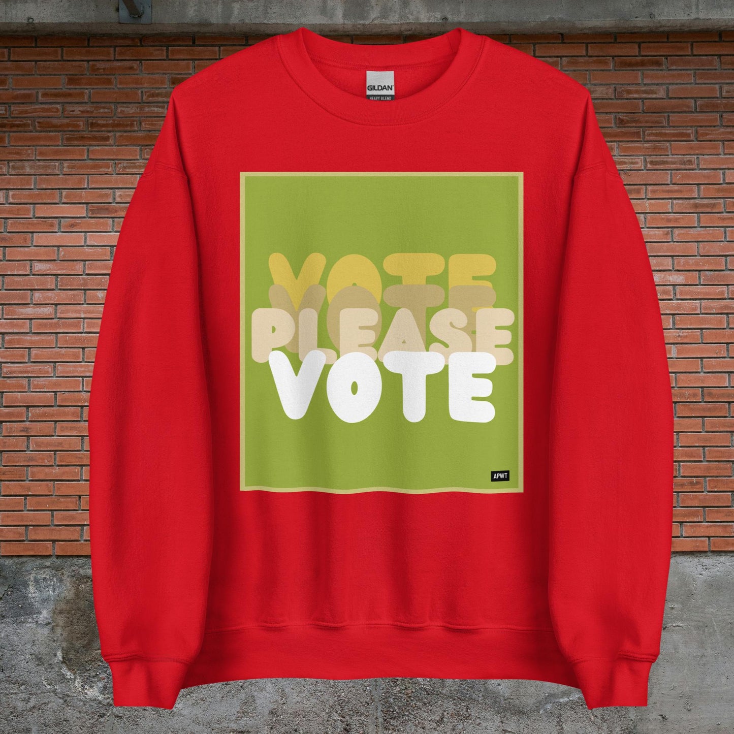 Please Vote in Green Unisex Crew Neck Sweatshirt - Available Assorted Colors