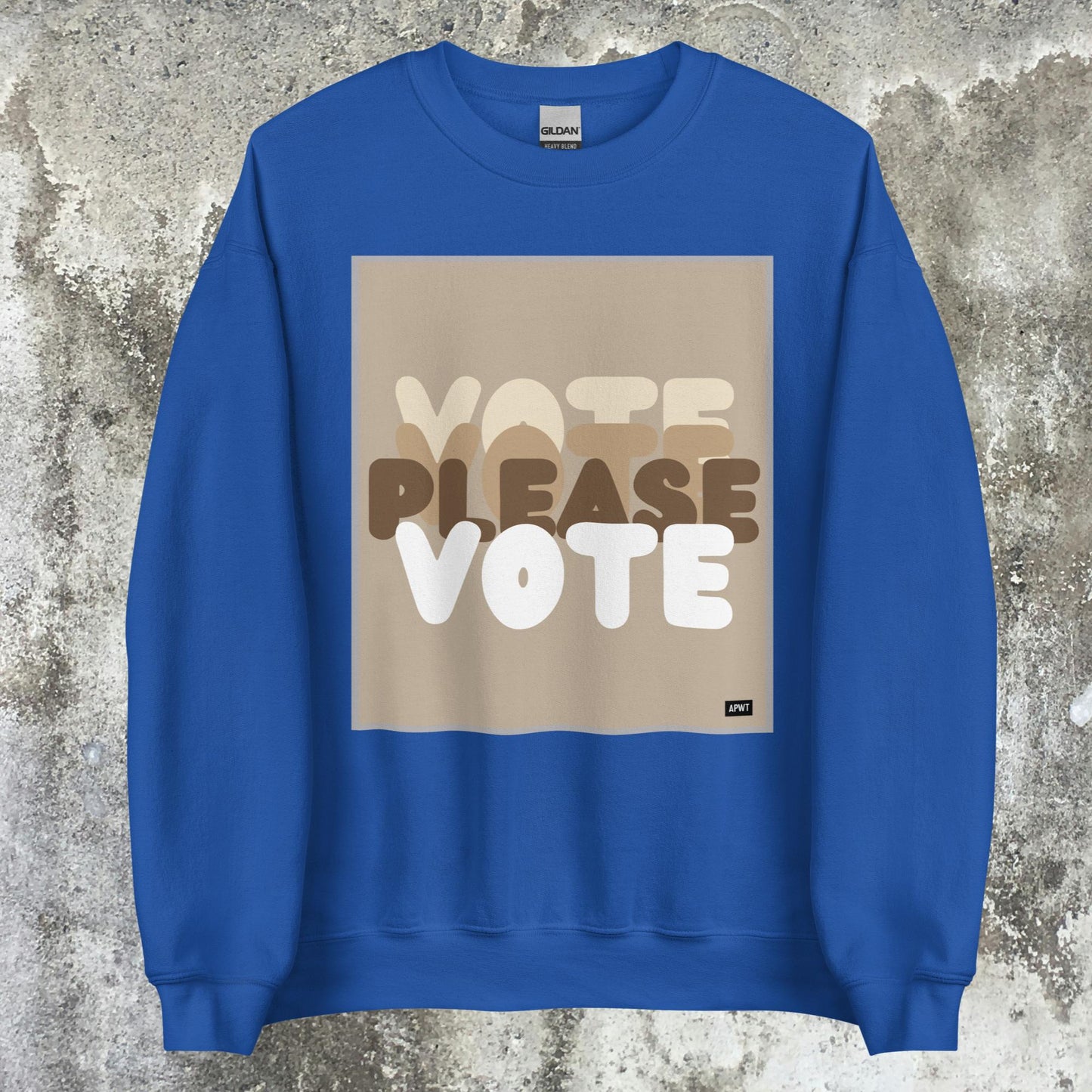 Please Vote in Brown Unisex Crew Neck Sweatshirt - Available in Assorted Colors