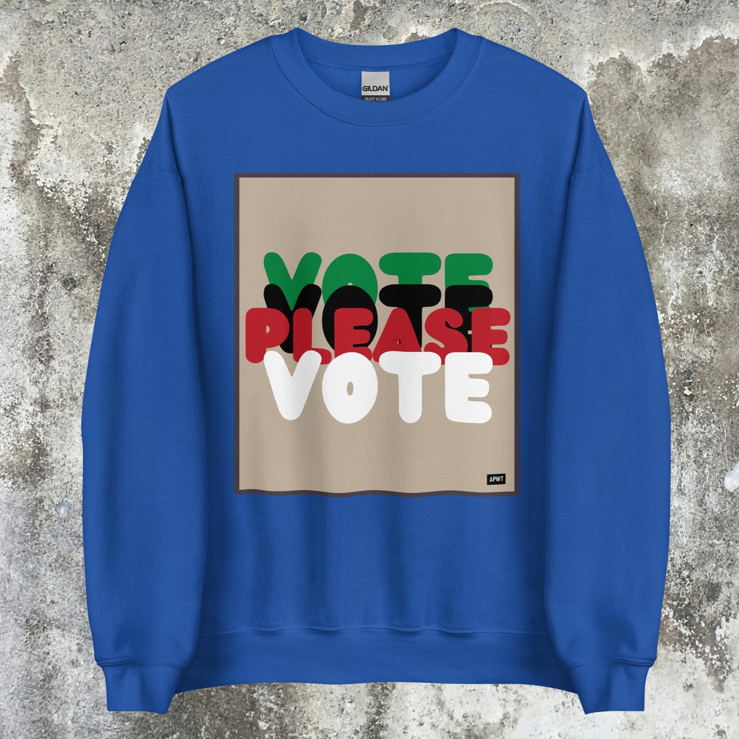 Please Vote in Black Unisex Crew Neck Sweatshirt - Available in Assorted Colors