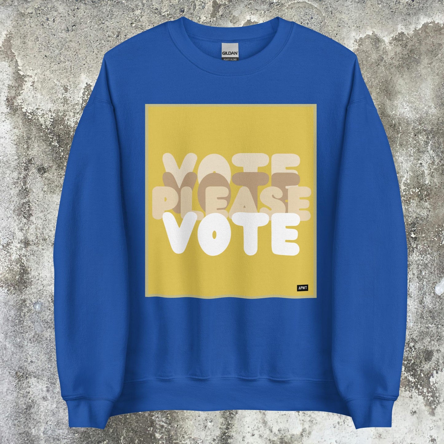 Please Vote in Yellow Unisex Crew Neck Sweatshirt - Available in Assorted Colors