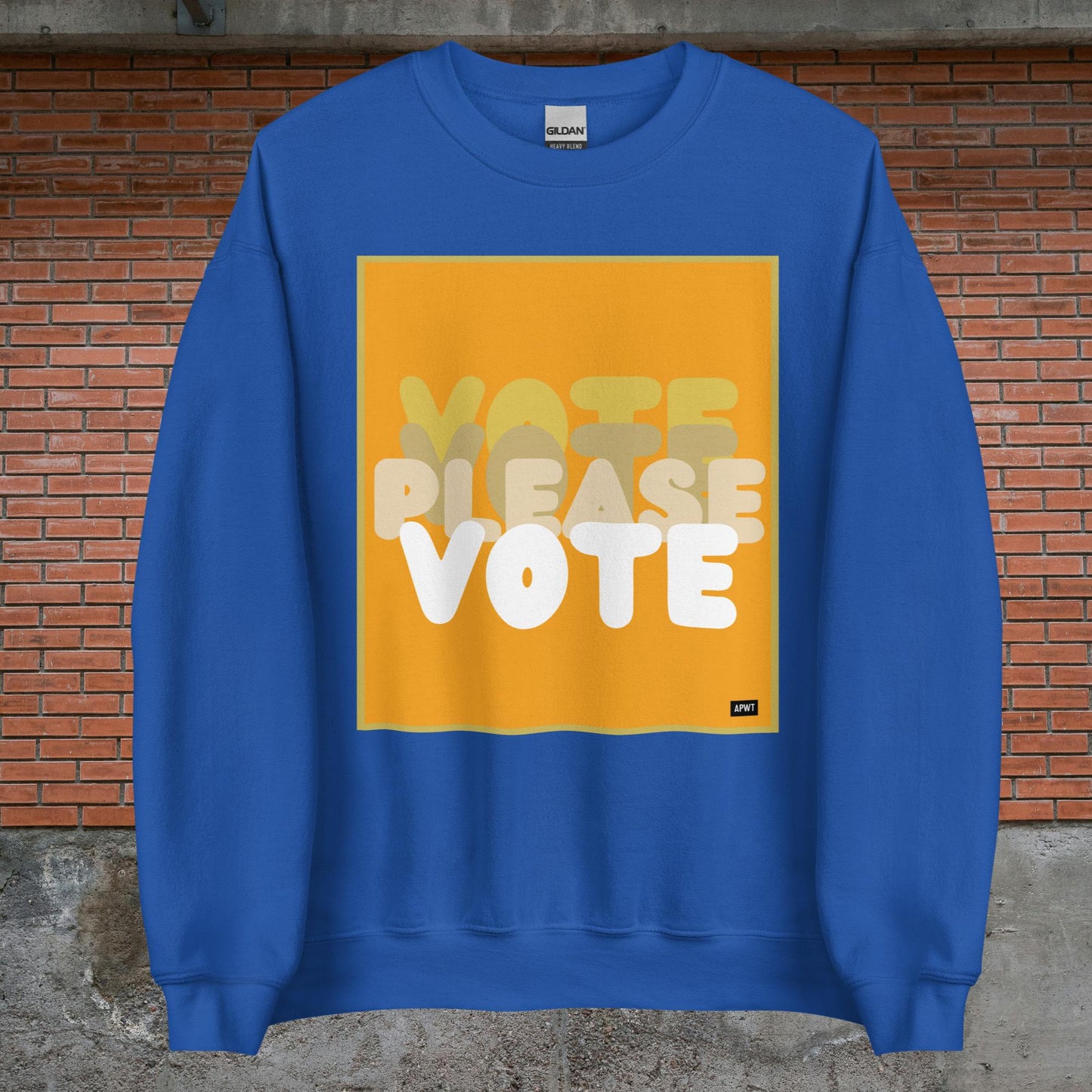 Please Vote in Orange Unisex Crew Neck Sweatshirt - Available in Assorted Colors