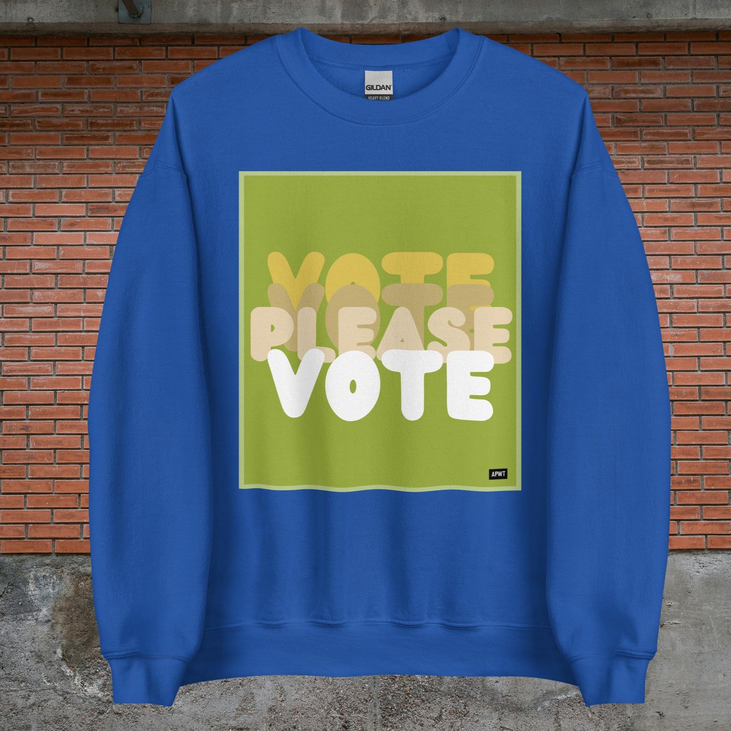 Please Vote in Green Unisex Crew Neck Sweatshirt - Available Assorted Colors