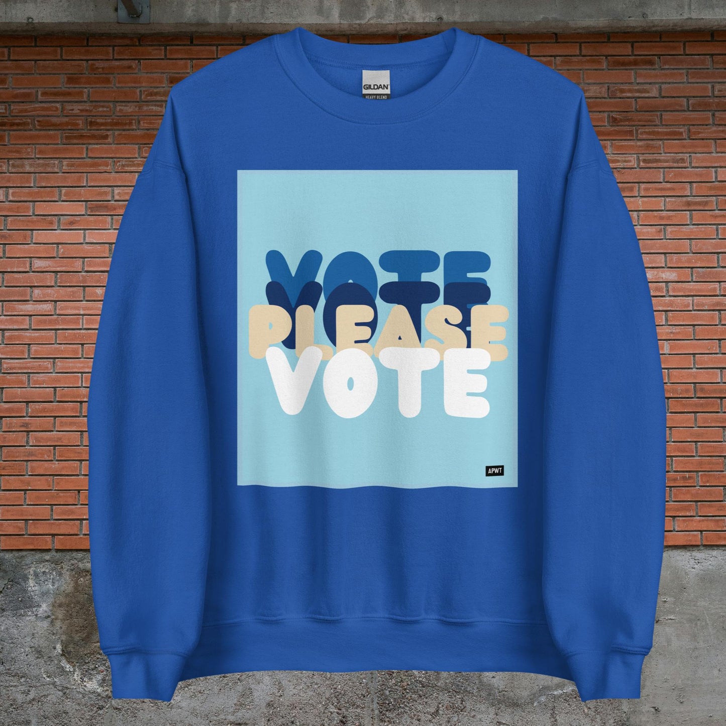 Please Vote in Blue Unisex Crew Neck Sweatshirt - Available in Assorted Colors