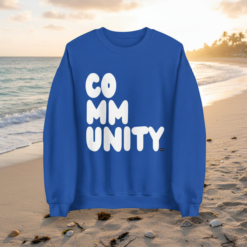 A Community in Ocean Blue Unisex Crew Neck Sweatshirt