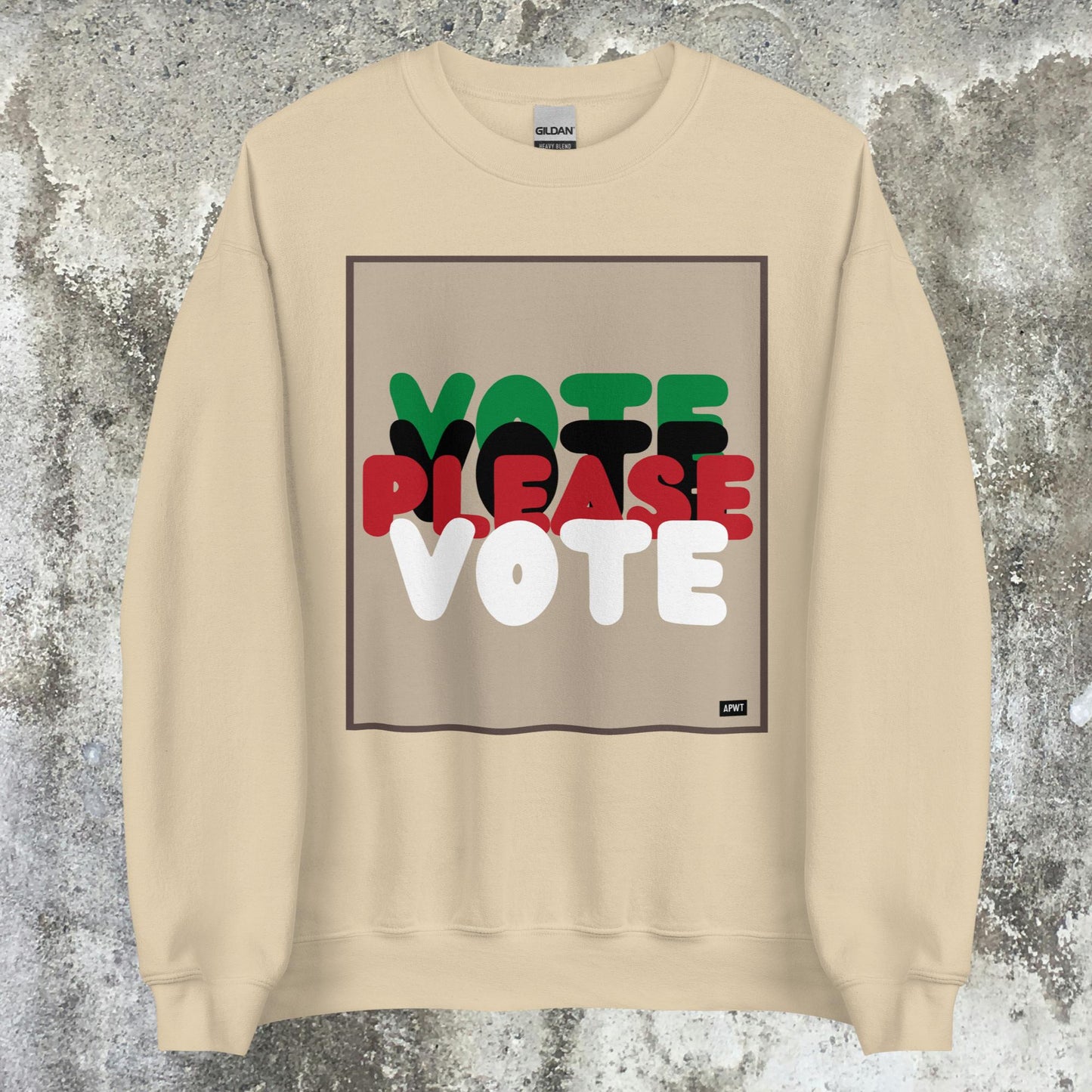 Please Vote in Black Unisex Crew Neck Sweatshirt - Available in Assorted Colors