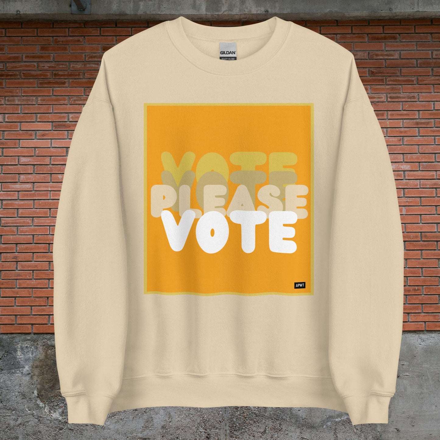 Please Vote in Orange Unisex Crew Neck Sweatshirt - Available in Assorted Colors