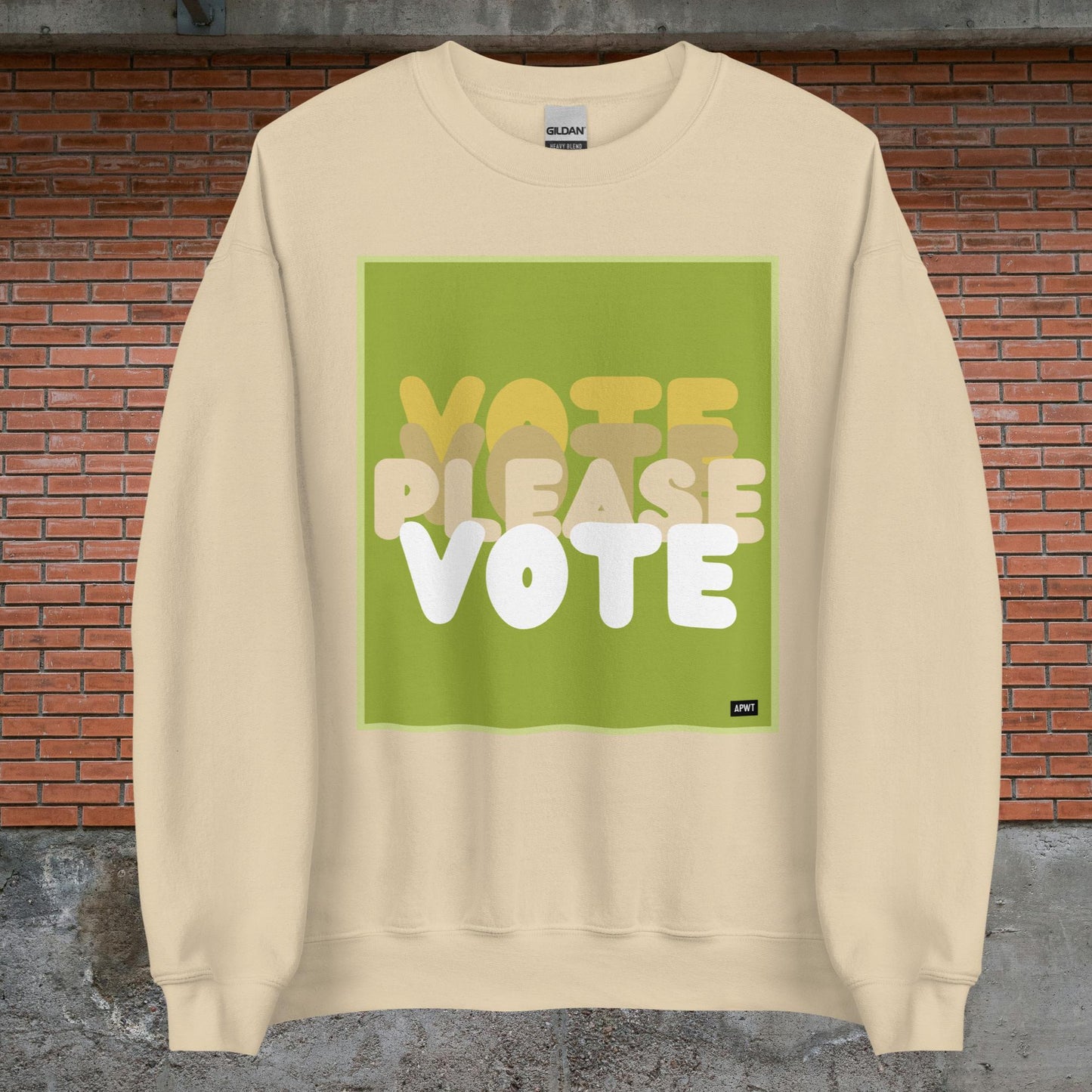 Please Vote in Green Unisex Crew Neck Sweatshirt - Available Assorted Colors