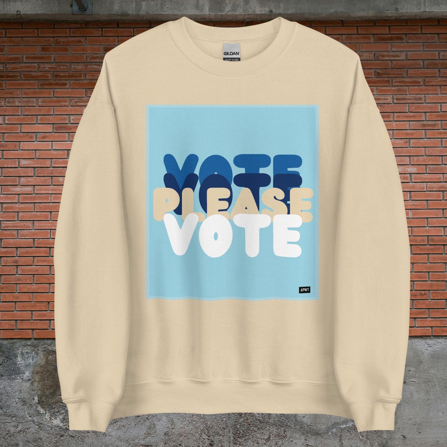 Please Vote in Blue Unisex Crew Neck Sweatshirt - Available in Assorted Colors