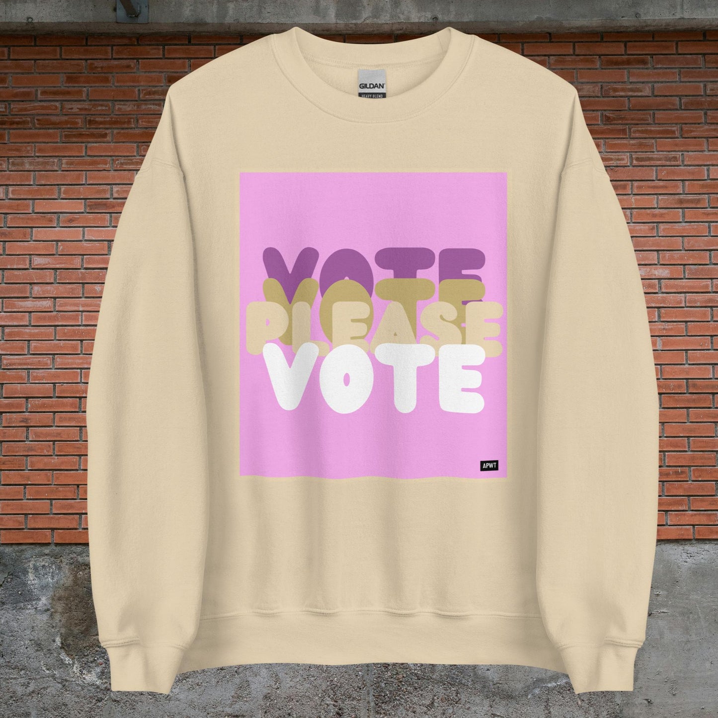 Please Vote in Pink Unisex Crew Neck Sweatshirt - Available in Assorted Colors